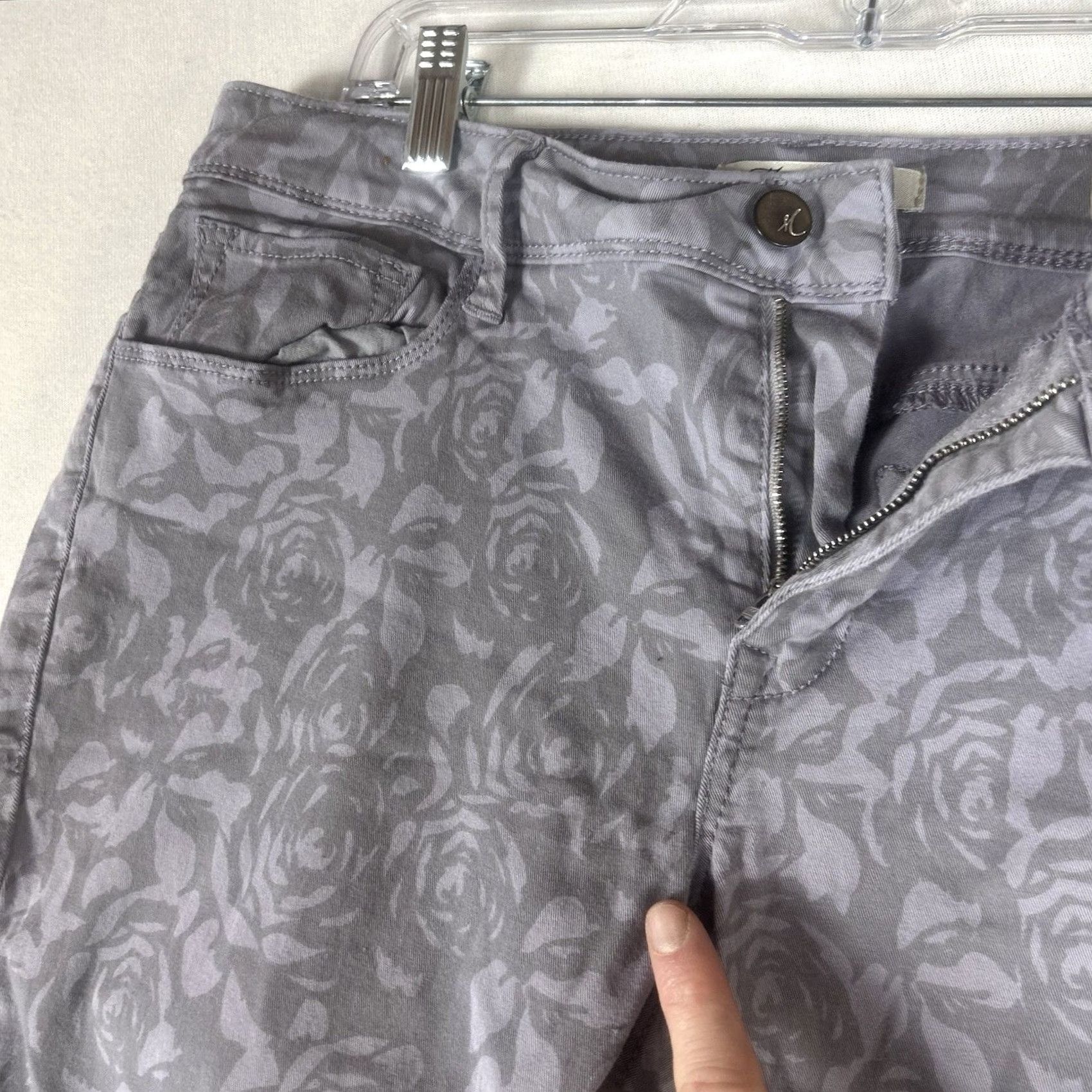 Mavi MAVI Alexa Croppes Ankle Jeans Womens 31 Gray Floral Skinny Denim Shirt Information? Size 24" / US 00 / IT 34 - 4 Thumbnail