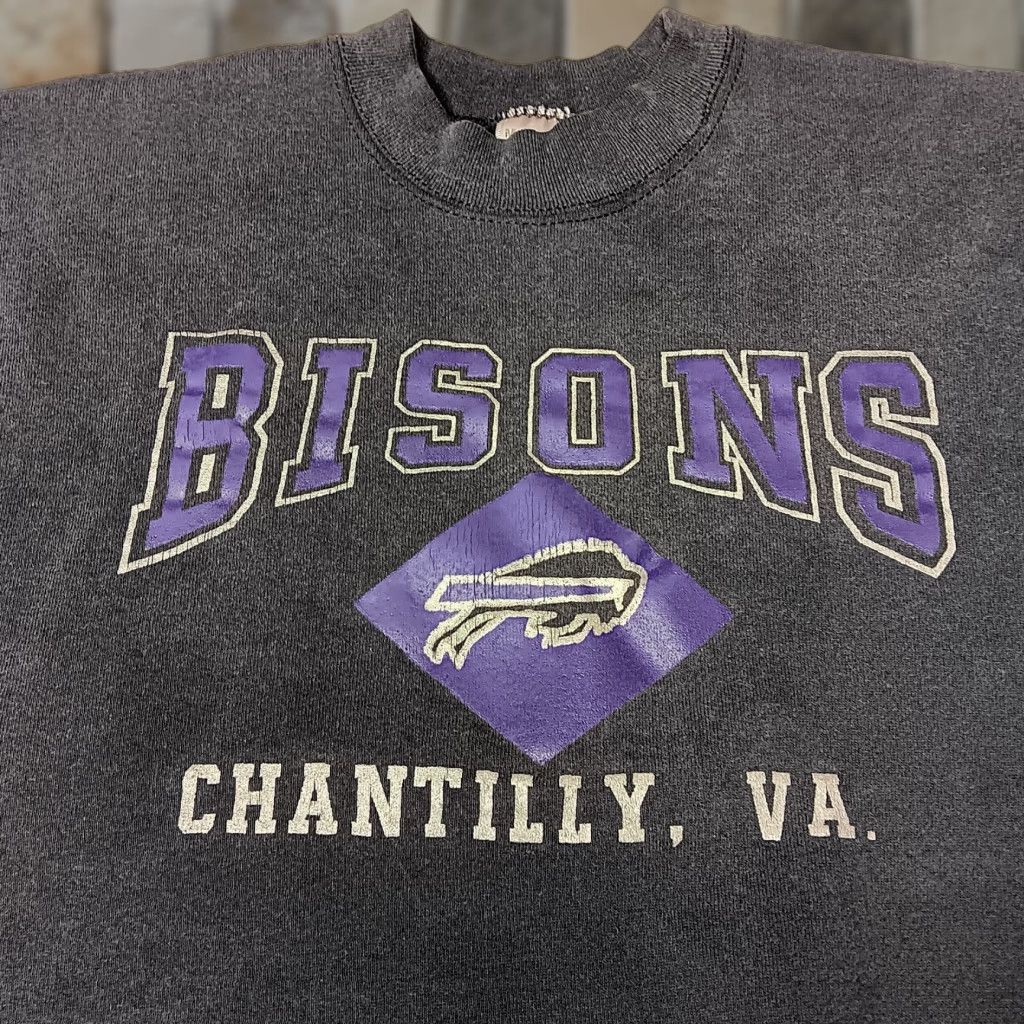 Fruit Of The Loom VINTAGE Fruit of the Loom Heavy Sweatshirt Mens Black Crew Neck M Bisons Virginia Chantilly Athletic Retro Size US M / EU 48-50 / 2 - 1 Thumbnail