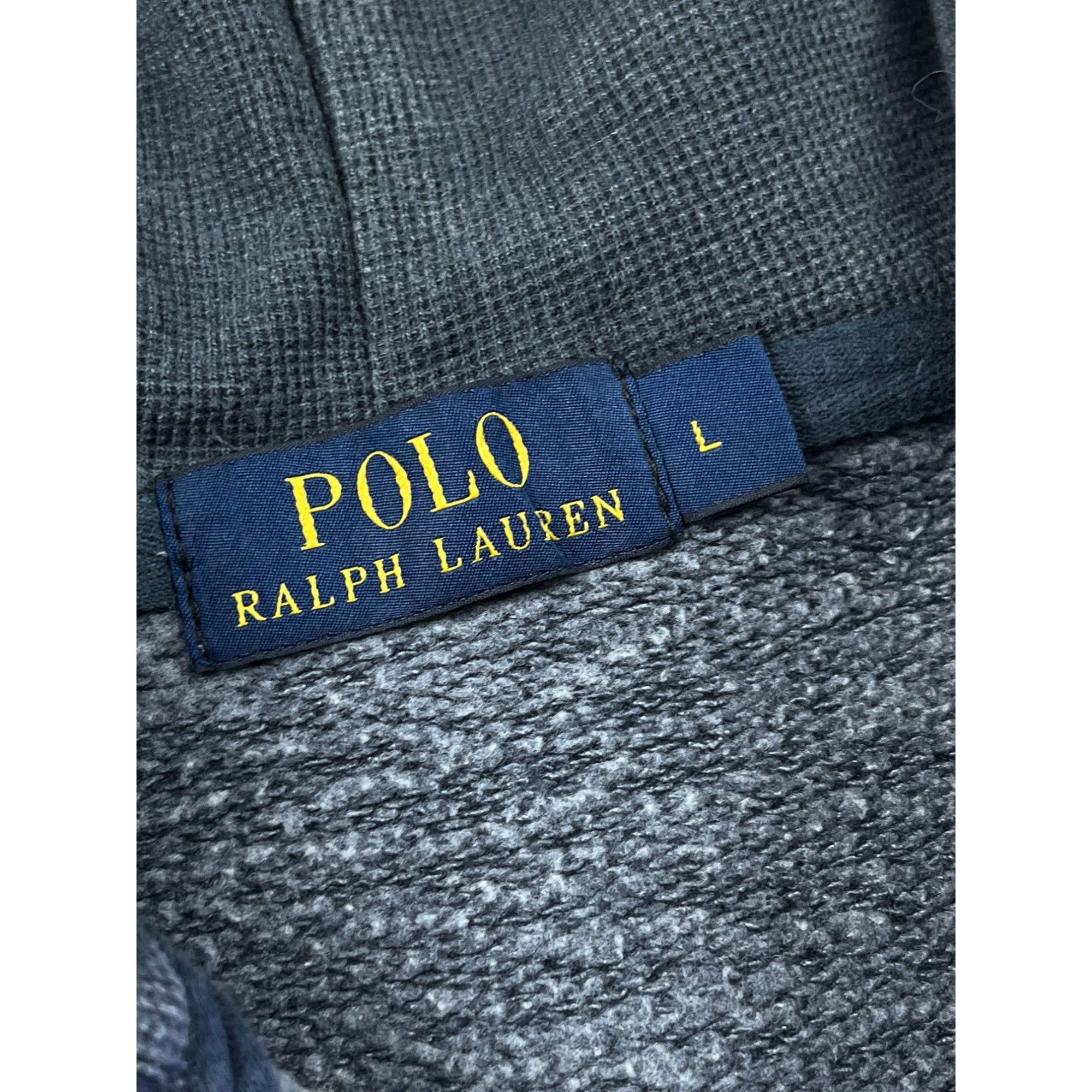 Polo Ralph Lauren × Ralph Lauren × Vintage Polo Ralph Lauren Navy Zip Hoodie With Yellow Logo Size L / US 10 / IT 46 - 4 Thumbnail