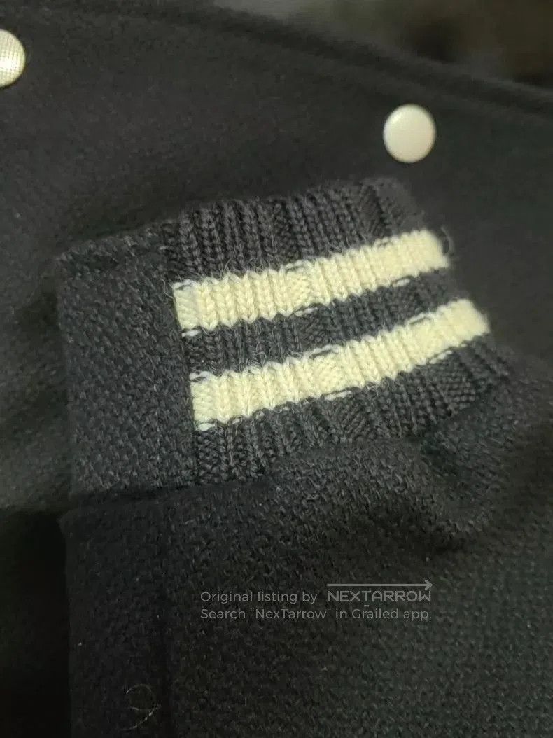Saint Laurent Paris YSL Black Varsity Jacket with Stripes. Size US M / EU 48-50 / 2 - 3 Thumbnail