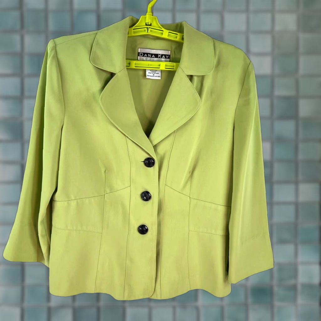 Vintage VINTAGE Dana Kay Single Breasted Casual Suit Jacket Womens Size 8 Green Notch 70s Vintage Mens Womens Boys Girls Size M / US 6-8 / IT 42-44 - 1 Thumbnail