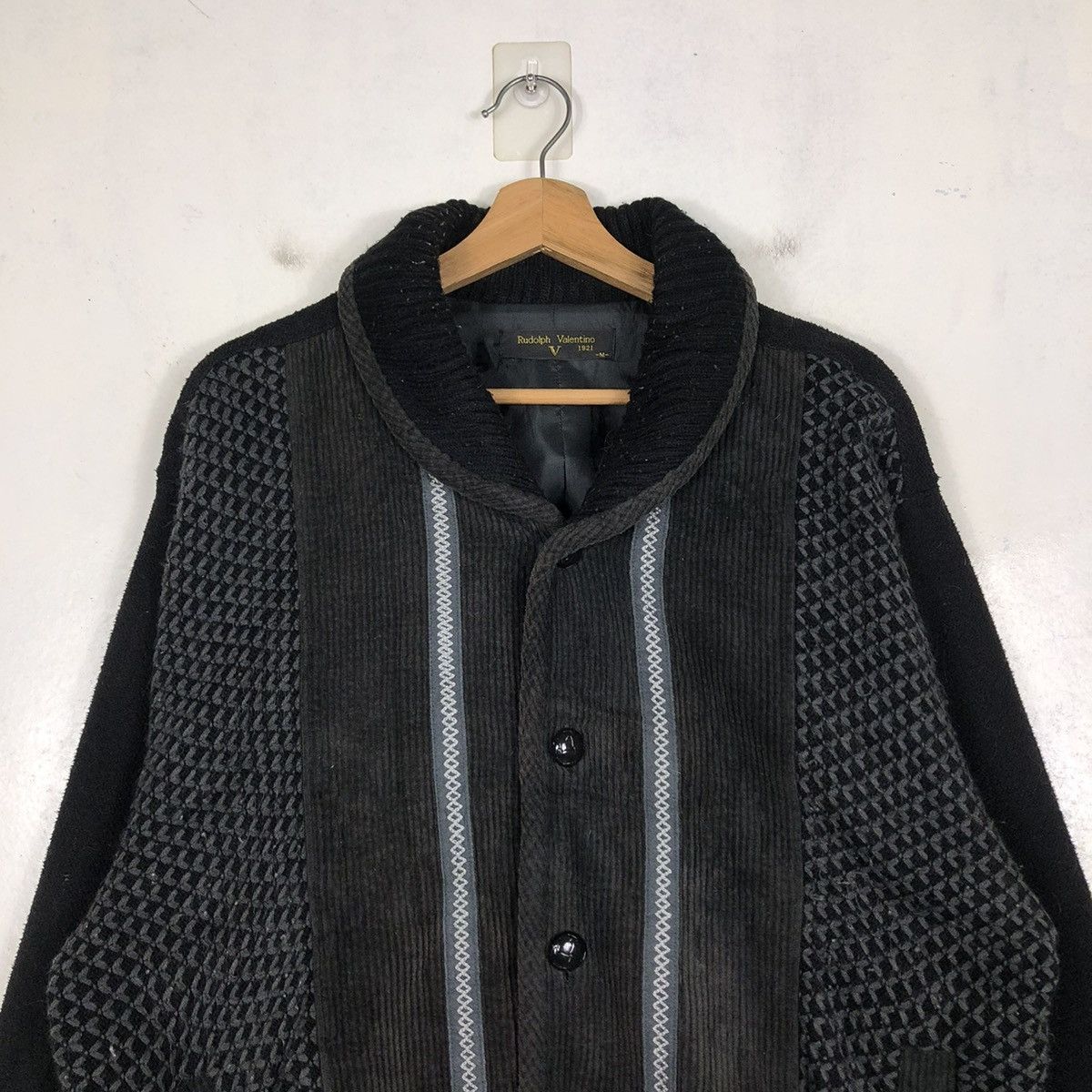 Japanese Brand × Vintage 📌VINTAGE BOMBER JACKET KNIT RUDOLF VALENTINO Size US M / EU 48-50 / 2 - 4 Thumbnail