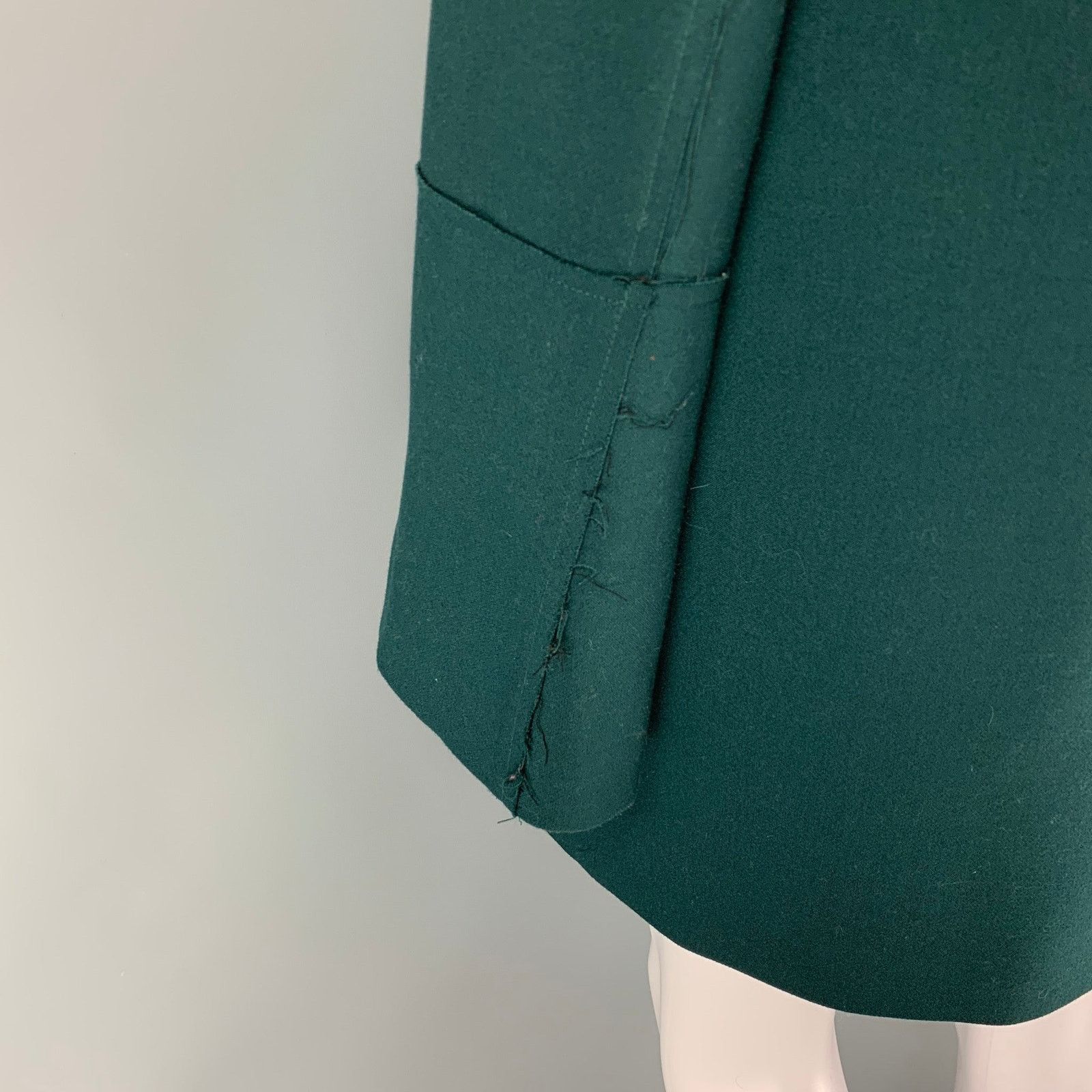 Size 2 Dark Green Polyester Blend Long Sleeve Dress
