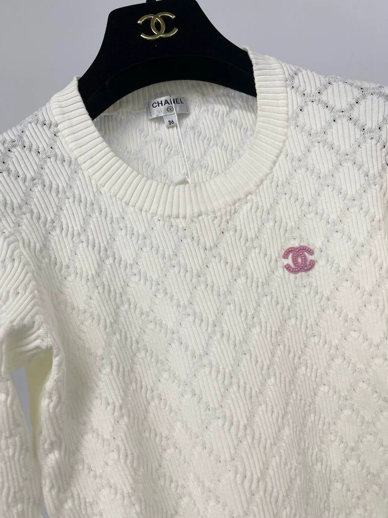 Chanel Chanel White diamond checkered knitwear sweater Size XS / US 0-2 / IT 36-38 - 3 Thumbnail