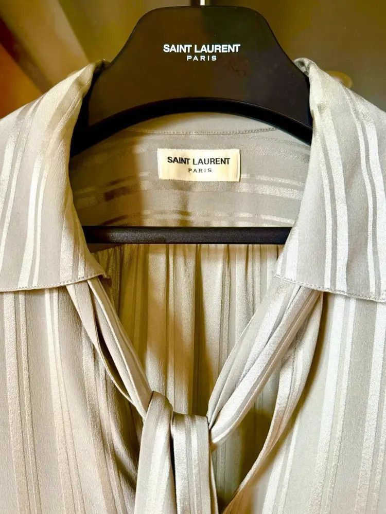Saint Laurent Paris Sz 39 Saint Laurent Paris 22AW Tie Attached Shirt-2507 Size US M / EU 48-50 / 2 - 4 Thumbnail