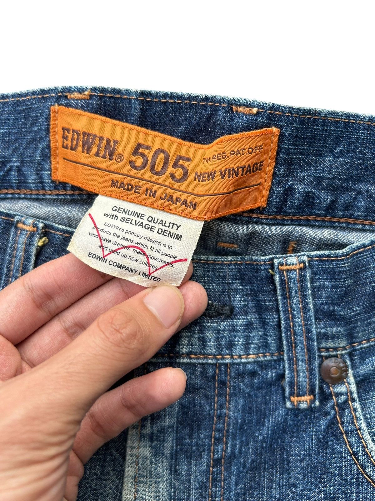 Kapital Vintage Edwin 505 Selvedge Buckle Back Distressed Denim Jean Size US 36 / EU 52 - 6 Thumbnail