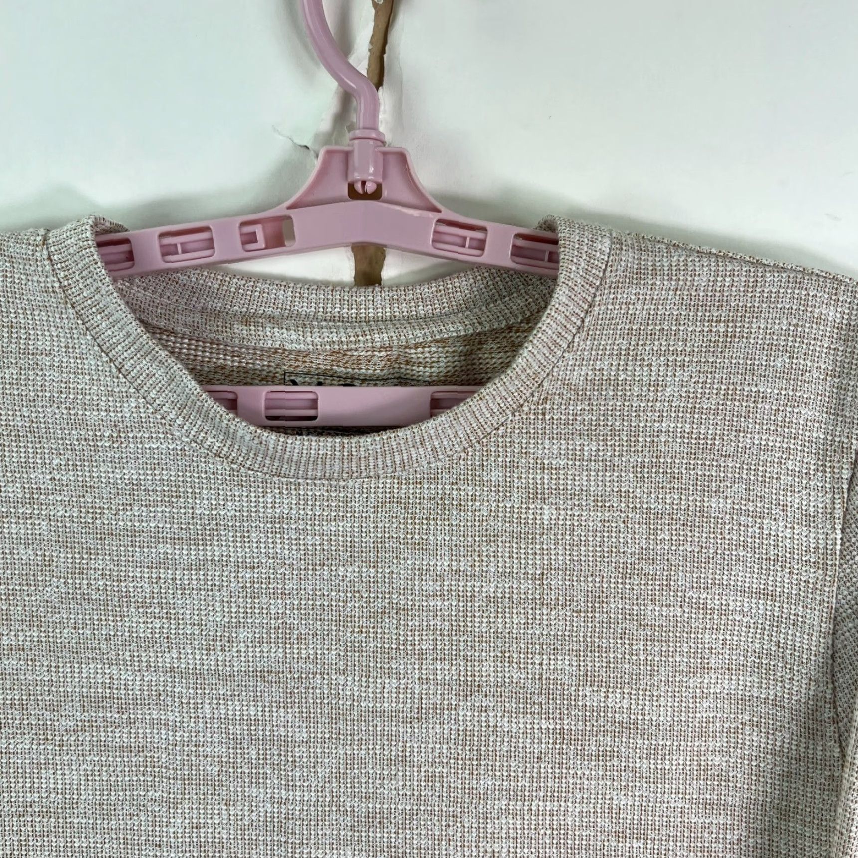 Vintage NOVA Heather Sweater Womens M Beige/Gold Cable-Knit Crew Neck Long Sleeve Casual Pullover 90s Style Knit 100% GENUINE US A SELLER MENSs Size M / US 6-8 / IT 42-44 - 2 Thumbnail