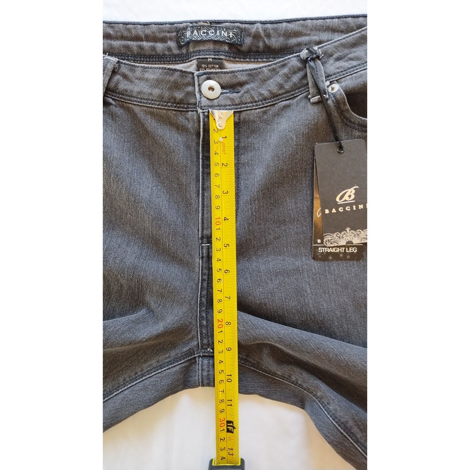Bacco Bucci Baccini Women Stretch Straight Leg Gray Denim Jeans Size 14 Size 36" / US 14 / IT 50 - 14 Thumbnail