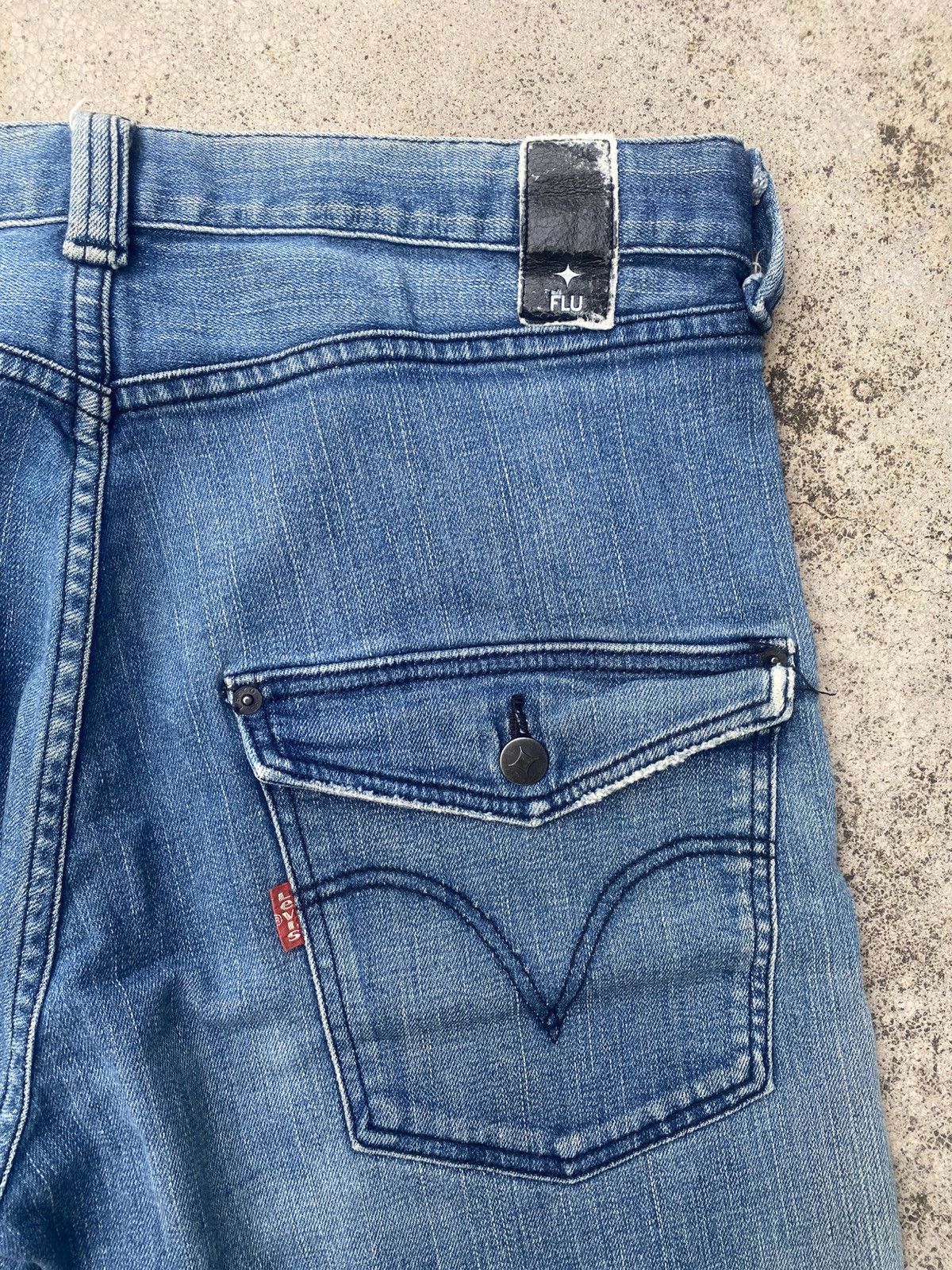 Designer × Levi's Levis Collabration With Flu Blue Gammy Jeans Size US 33 - 15 Thumbnail