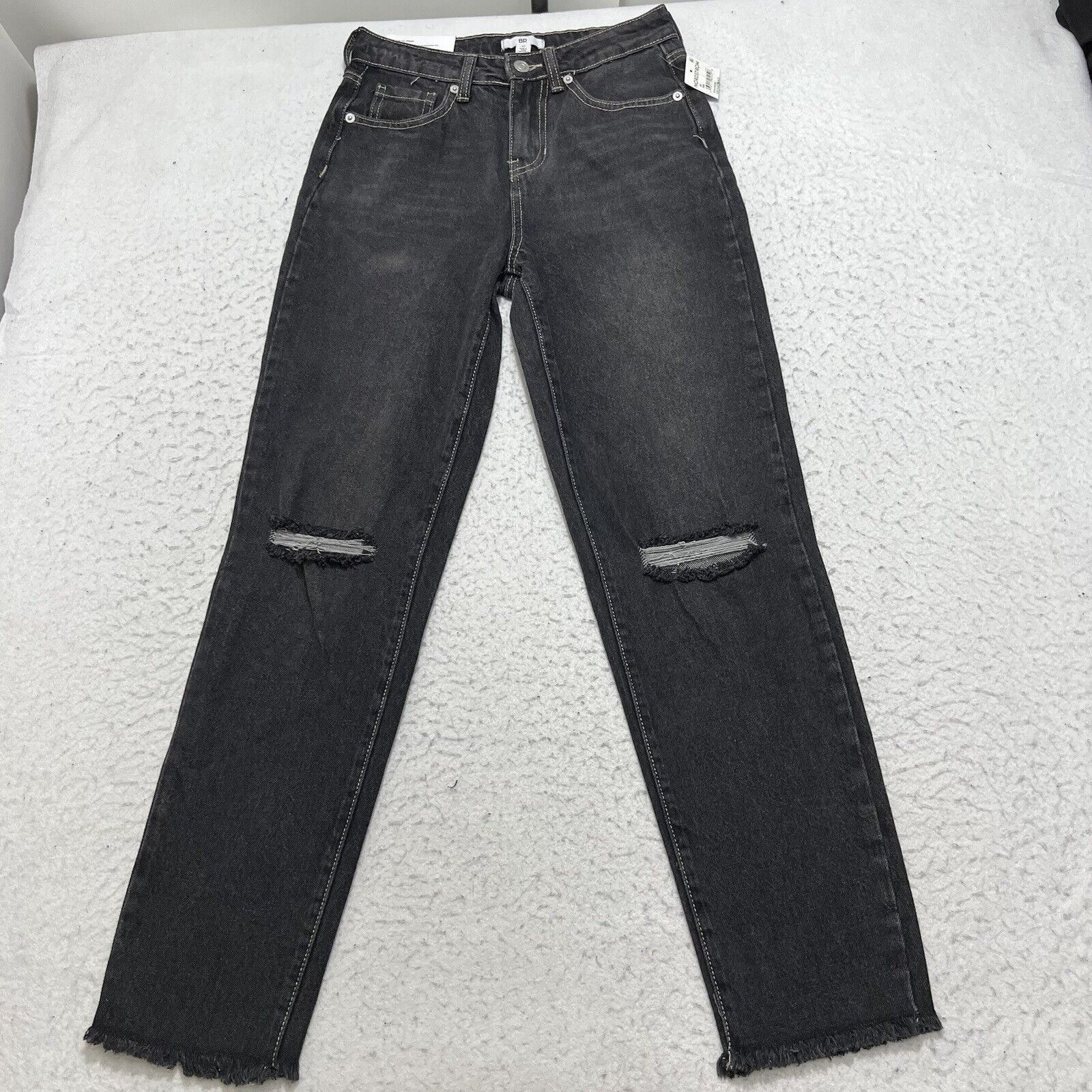 Nordstrom BP Straight Leg Mid Rise Black Dark Wash Denim Nordstrom Size 25" / US 0 / IT 36 - 1 Thumbnail