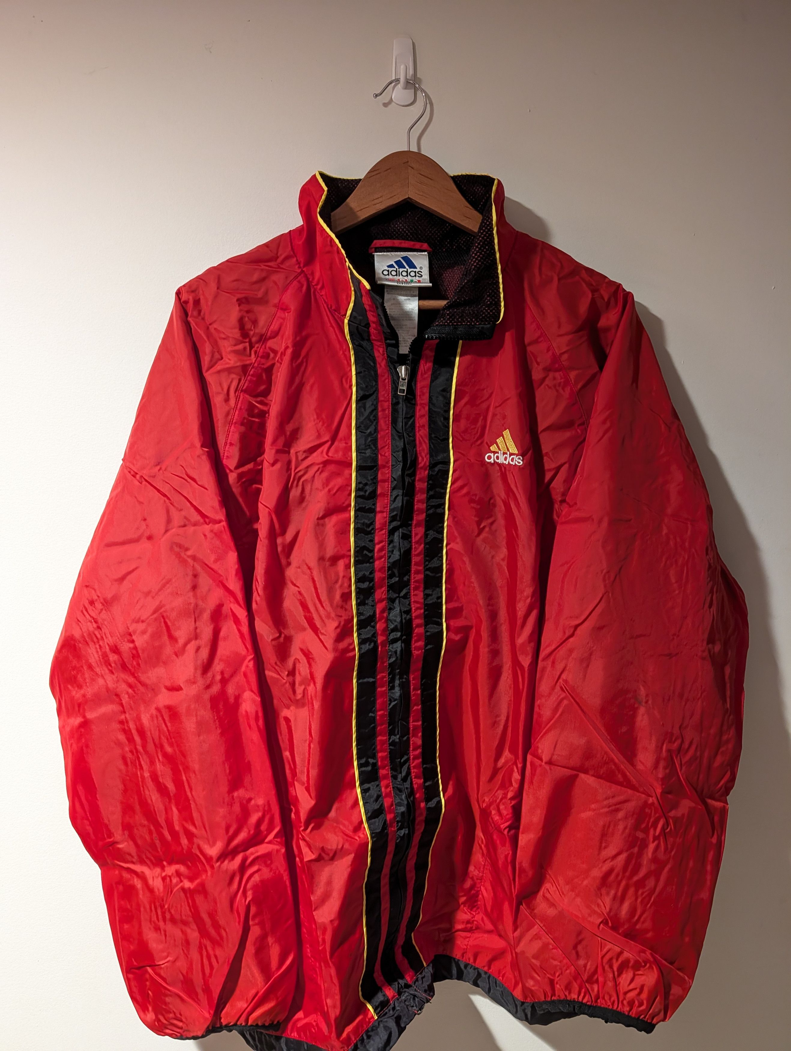 Adidas Vintage 90s Adidas Embroidered Stripe Windbreaker Jacket Size US M / EU 48-50 / 2 - 1 Thumbnail