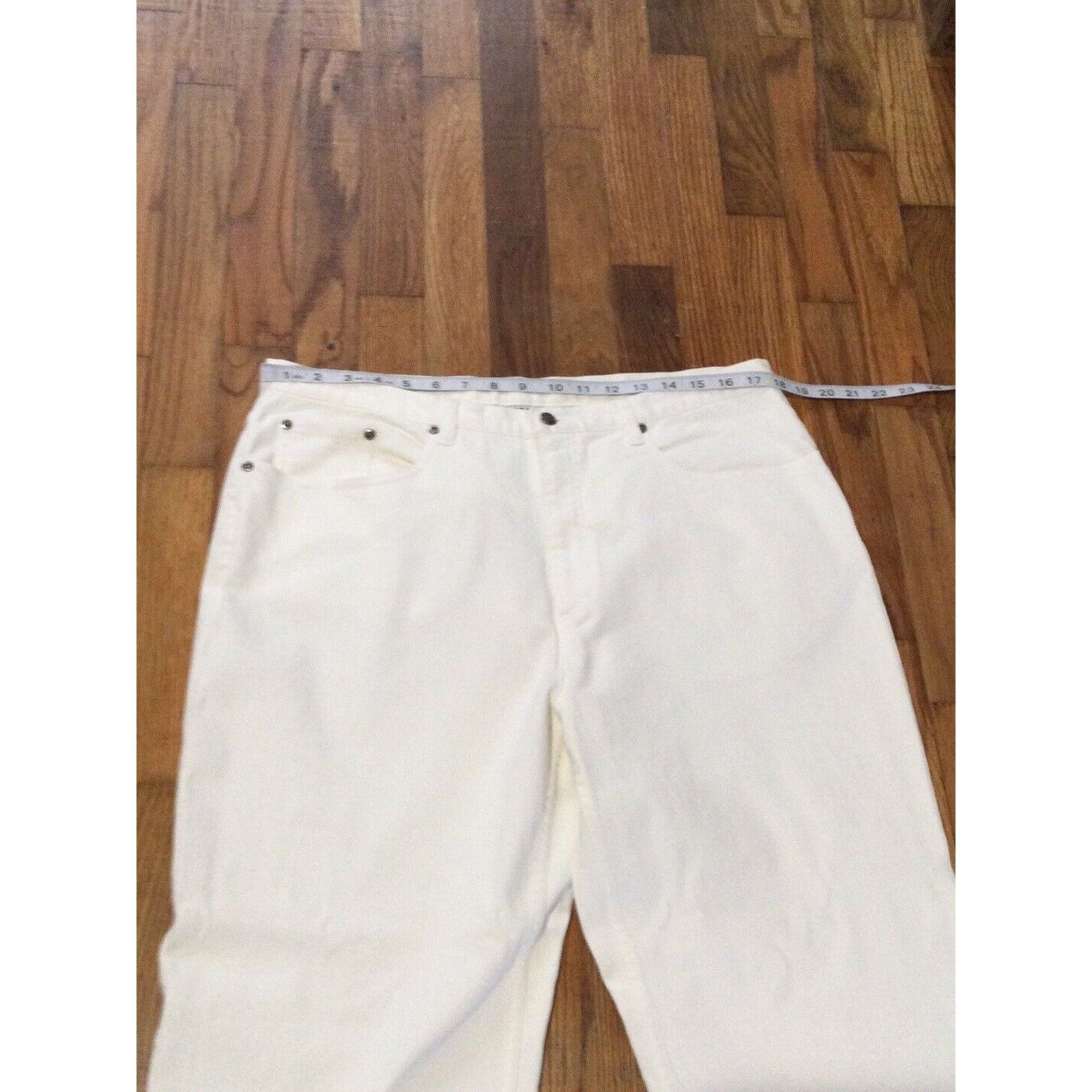 Chicos Chicos Design White Denim Button Front Jeans 3/XL/16 NWT Size 38" / US 16 / IT 52 - 12 Thumbnail