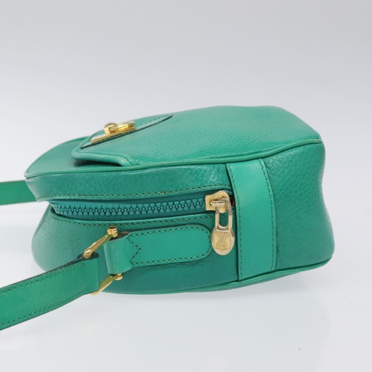 Celine CELINE Shoulder Bag Leather Green Gold Size ONE SIZE - 5 Thumbnail