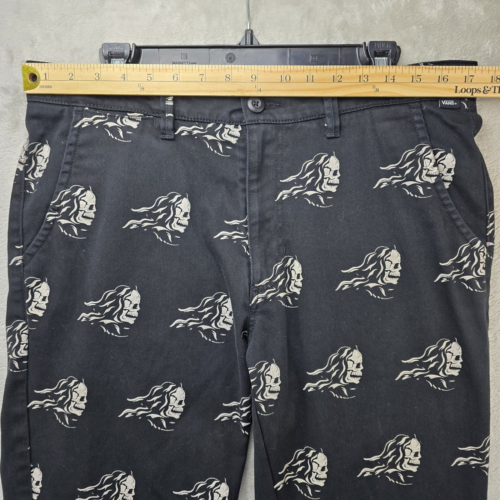 Vans Vans Chino Skater Pants 33 (Fits 34x30) Skulls Reaper AOP Size US 33 - 9 Thumbnail