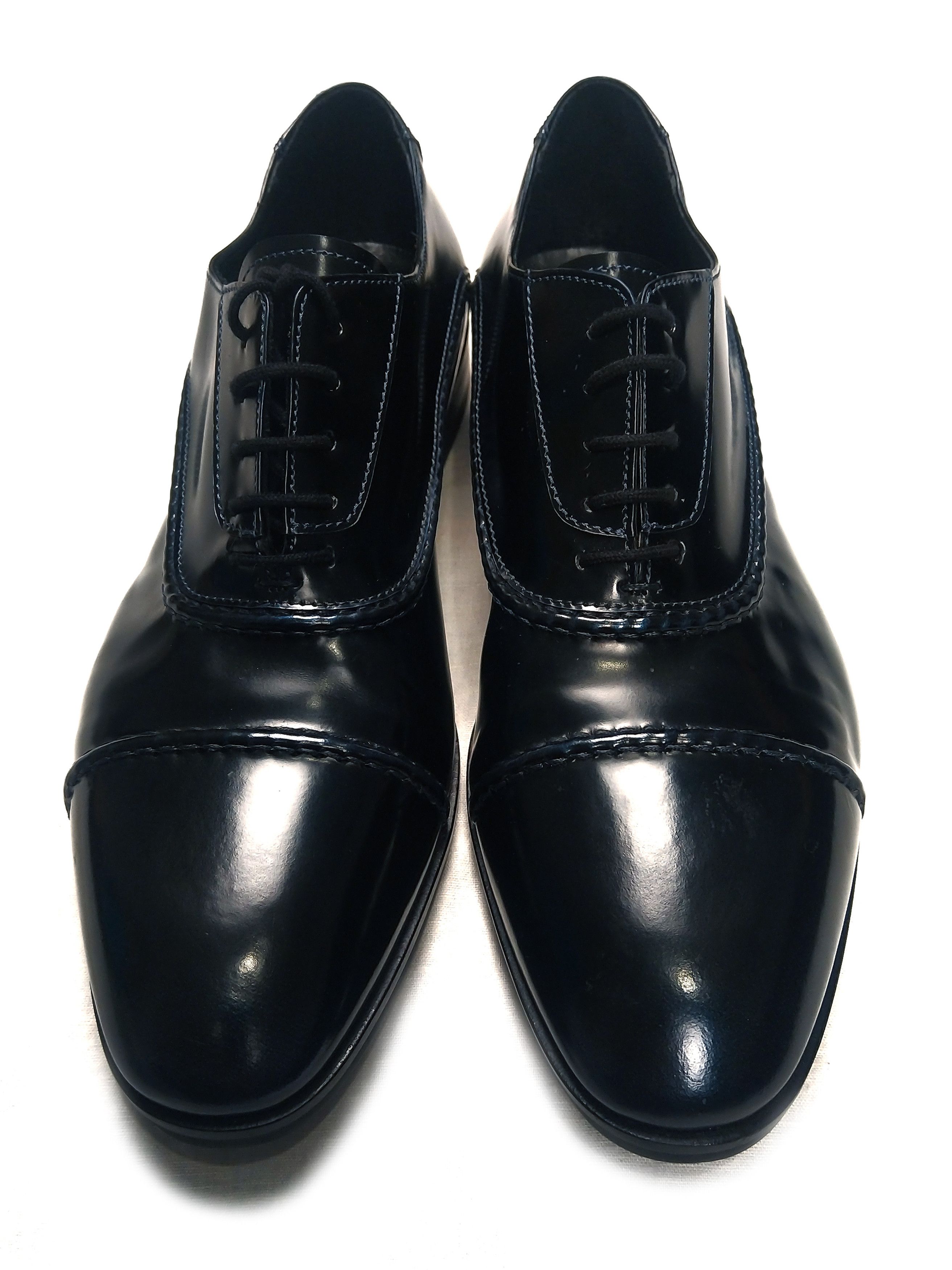 Debut Debut. Italian men's leather black shoes with blue tint Size US 7.5 / EU 40-41 - 2 Thumbnail