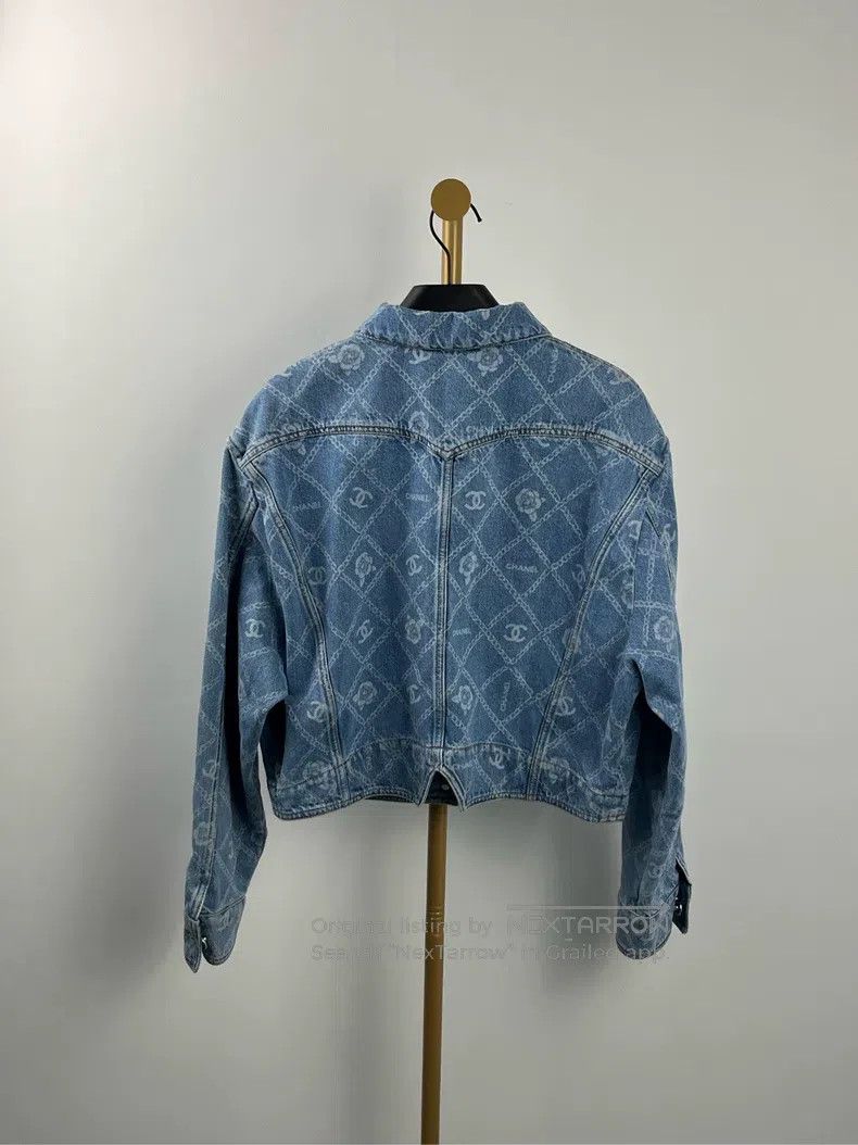 Chanel Chanel Blue full-print logo denim jacket Size M / US 6-8 / IT 42-44 - 2 Thumbnail