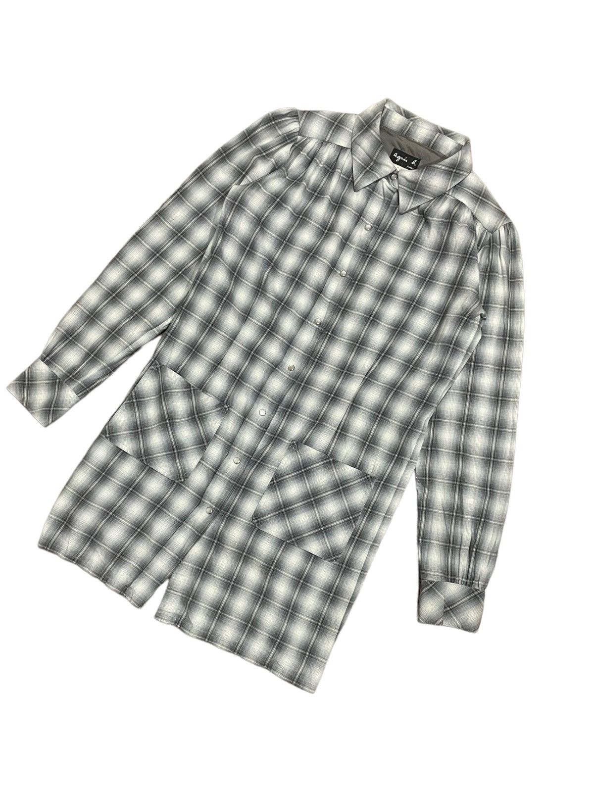 agnes b. Agnes B. Vintage 90s Shadow Plaid Blouse Size M / US 6-8 / IT 42-44 - 13 Thumbnail