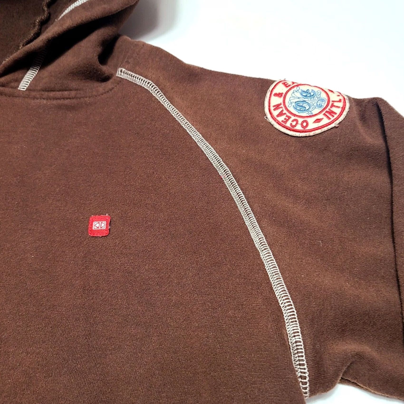 Vintage Ocean And Earth "Surfing Is My Religion" Hoodie Mens S Size Small Graphic Y2k Brown Cotton Blend Pullover Long Sleeve Size US S / EU 44-46 / 1 - 7 Thumbnail
