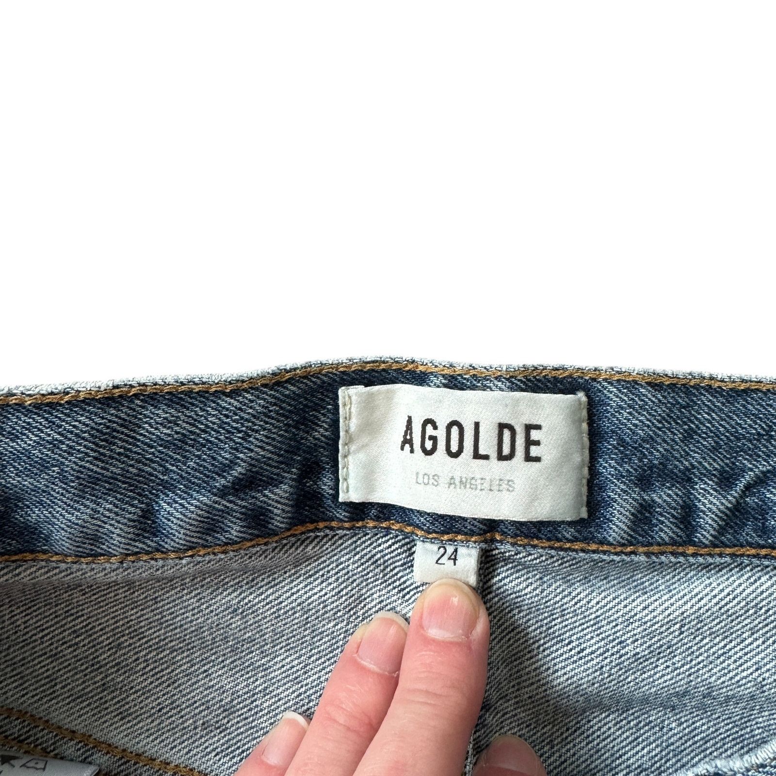 Agolde AGOLDE Mia Mid Rise Straight Jean Rule Wash Distressed Size 24" / US 00 / IT 34 - 4 Thumbnail