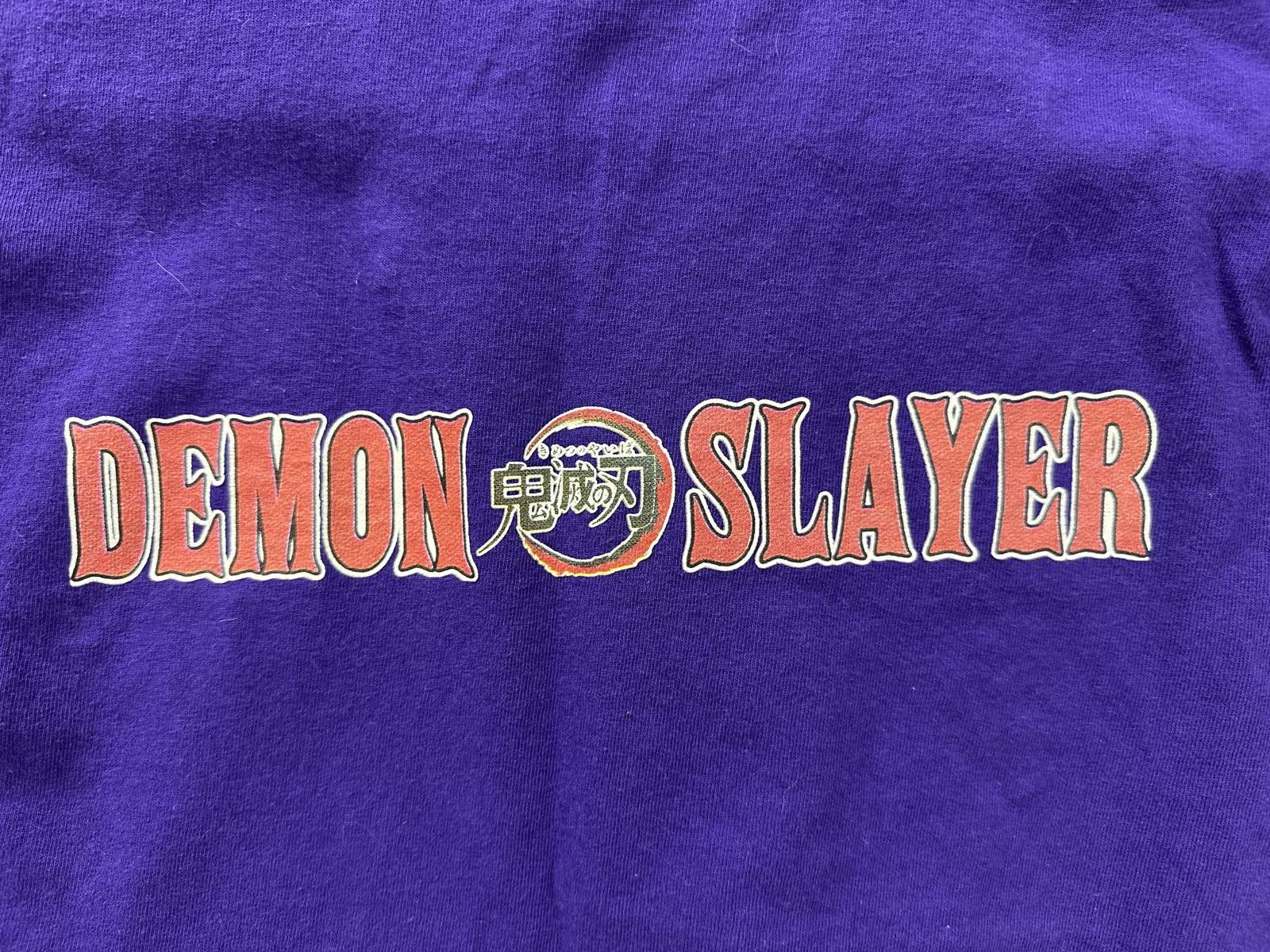 Gildan Demon Slayer Youth T-Shirt - Purple Graphic Tee Size US XXS / EU 40 - 4 Thumbnail