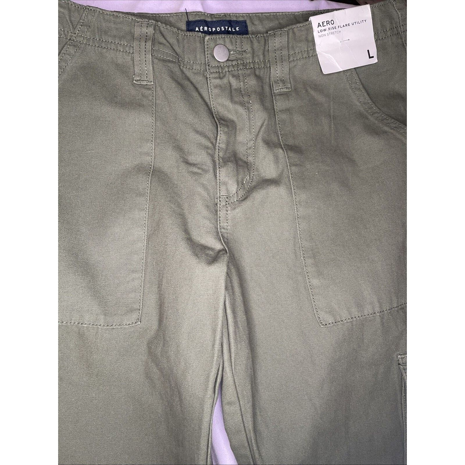 Aeropostale Aeropostale Women's, Olive Low RIse Utility Pants Aero- lg Size 38" / US 16 / IT 52 - 2 Thumbnail
