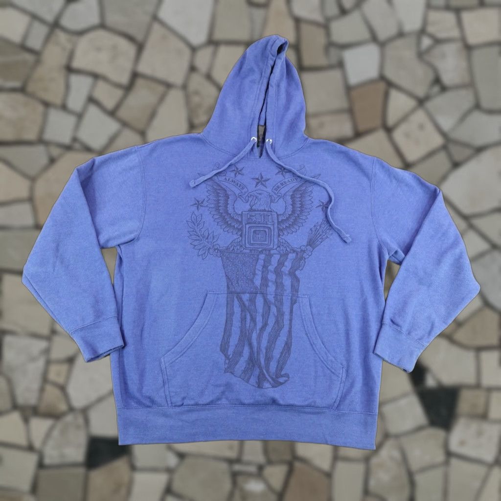 Vintage 5.11 Tactical Hoodie Mens Large Blue Always Be Ready Eagle Graphic Pullover Size US L / EU 52-54 / 3 - 1 Thumbnail