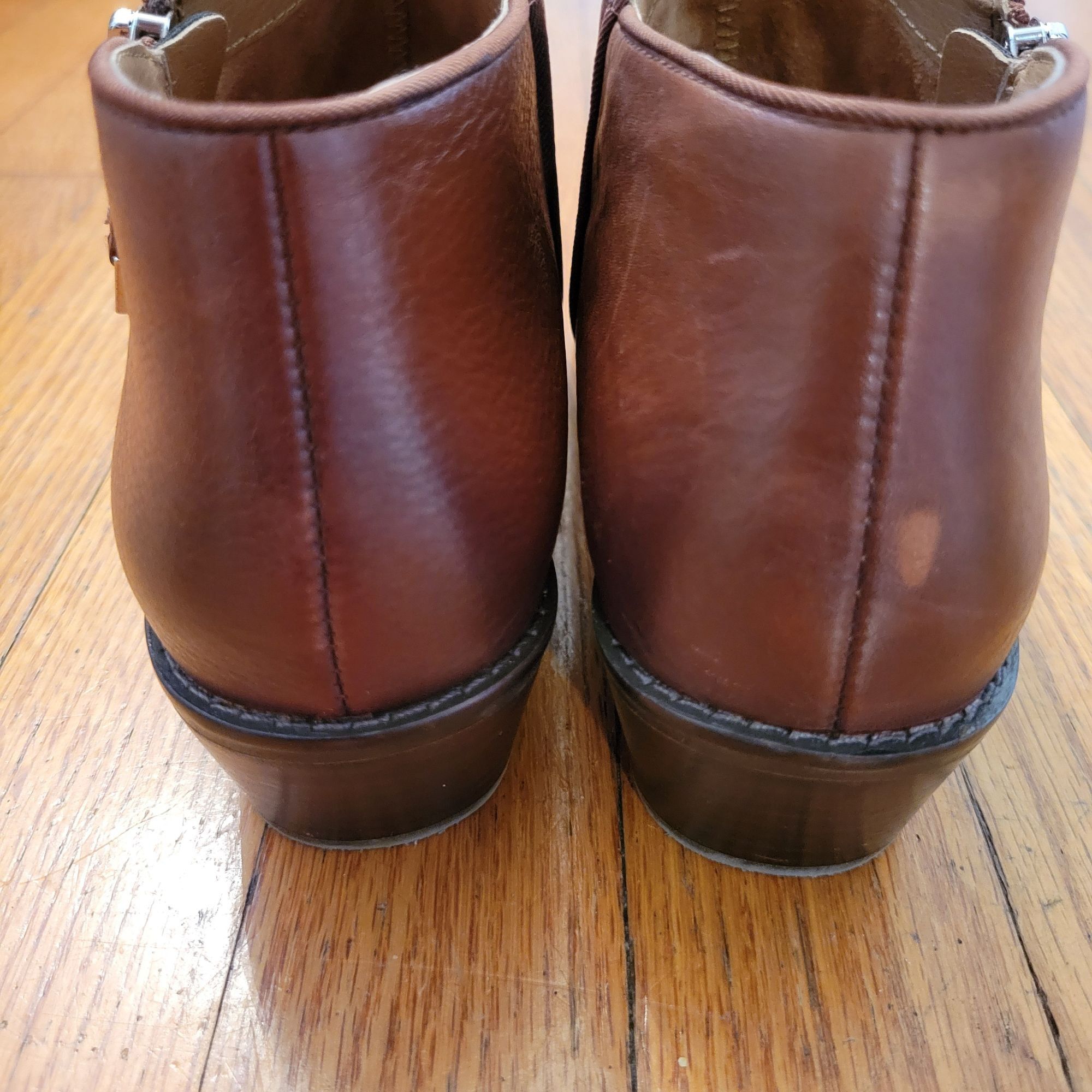 Vionic Vionic Brown Burnished Leather Ankle Boots Side Zip 7.5 JOLE Size US 7.5 / IT 37.5 - 4 Thumbnail