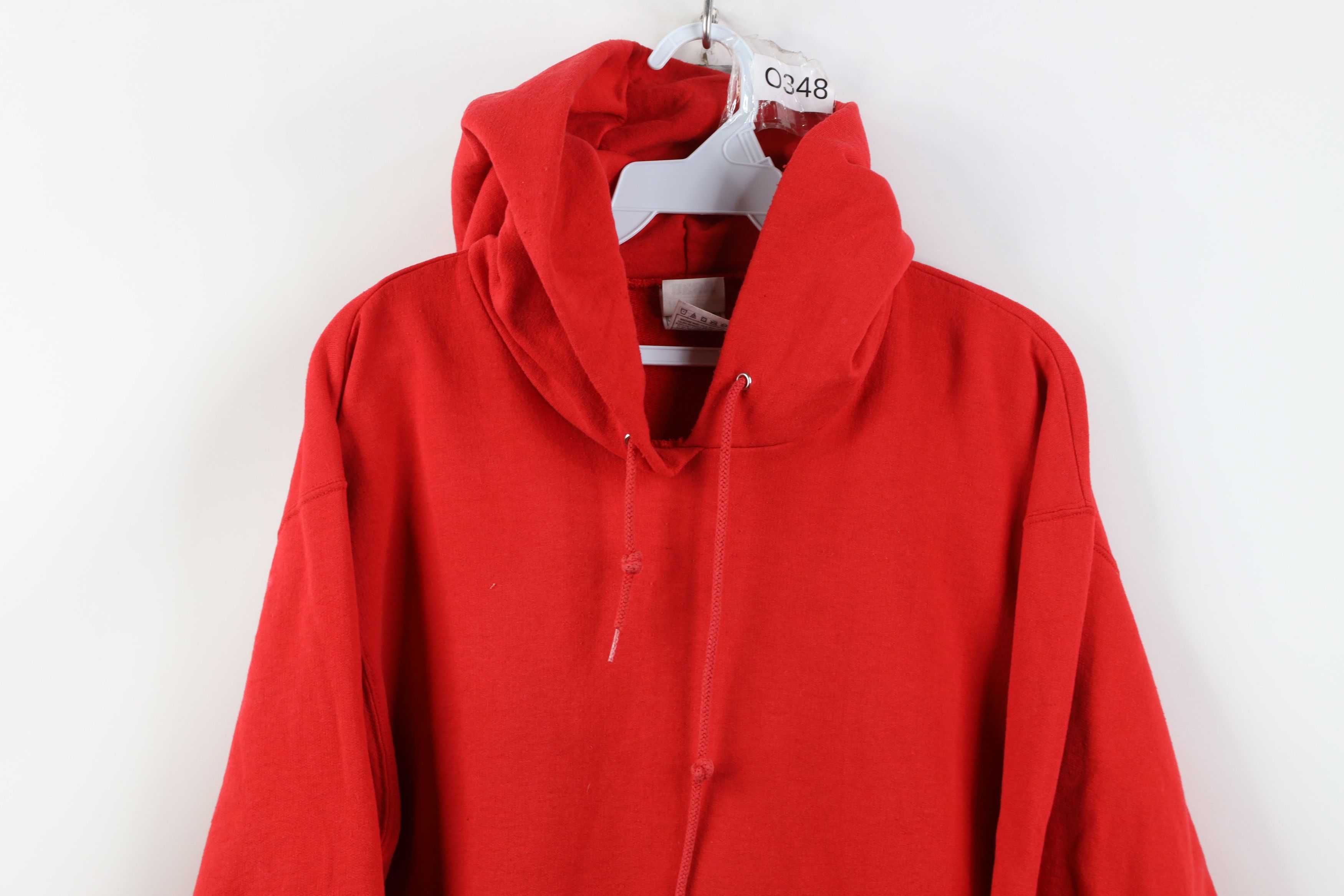 Vintage Vintage 90s Y2K Streetwear Blank Hoodie Sweatshirt Red Size US L / EU 52-54 / 3 - 2 Thumbnail