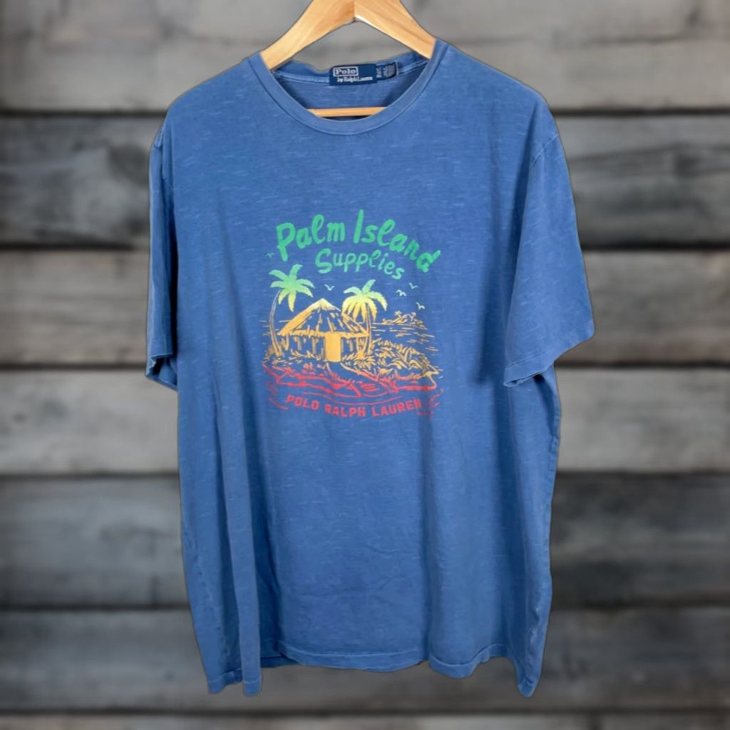 Polo Ralph Lauren Polo Ralph Lauren T-Shirt Adult XLT Blue Graphic Print Beach Preppy Mens Size US XL / EU 56 / 4 - 1 Thumbnail