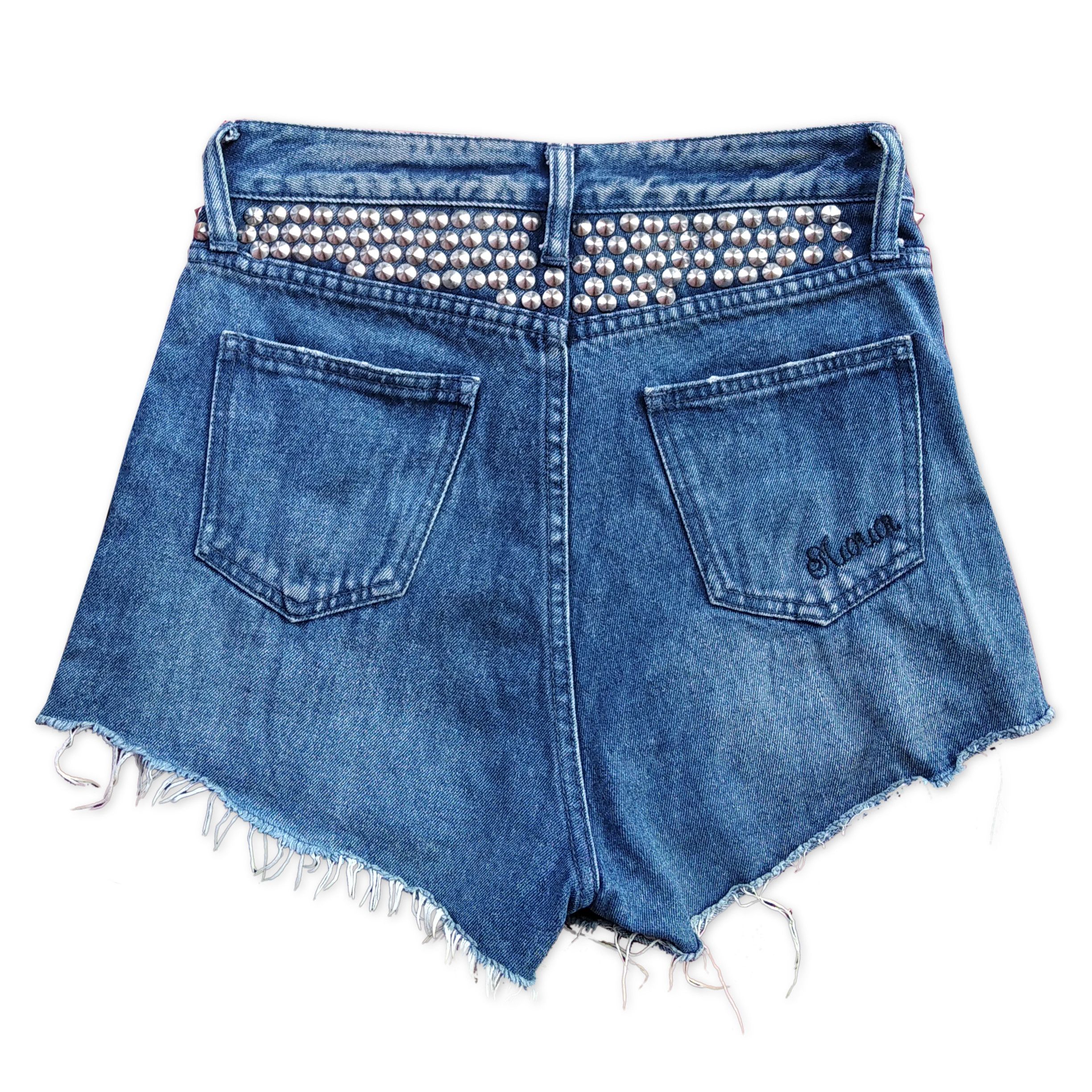 Hysteric Glamour Vintage Y2K MURUA Punk Spike Studded Ripped Hot Pants Size 27" / US 4 / IT 40 - 2 Thumbnail