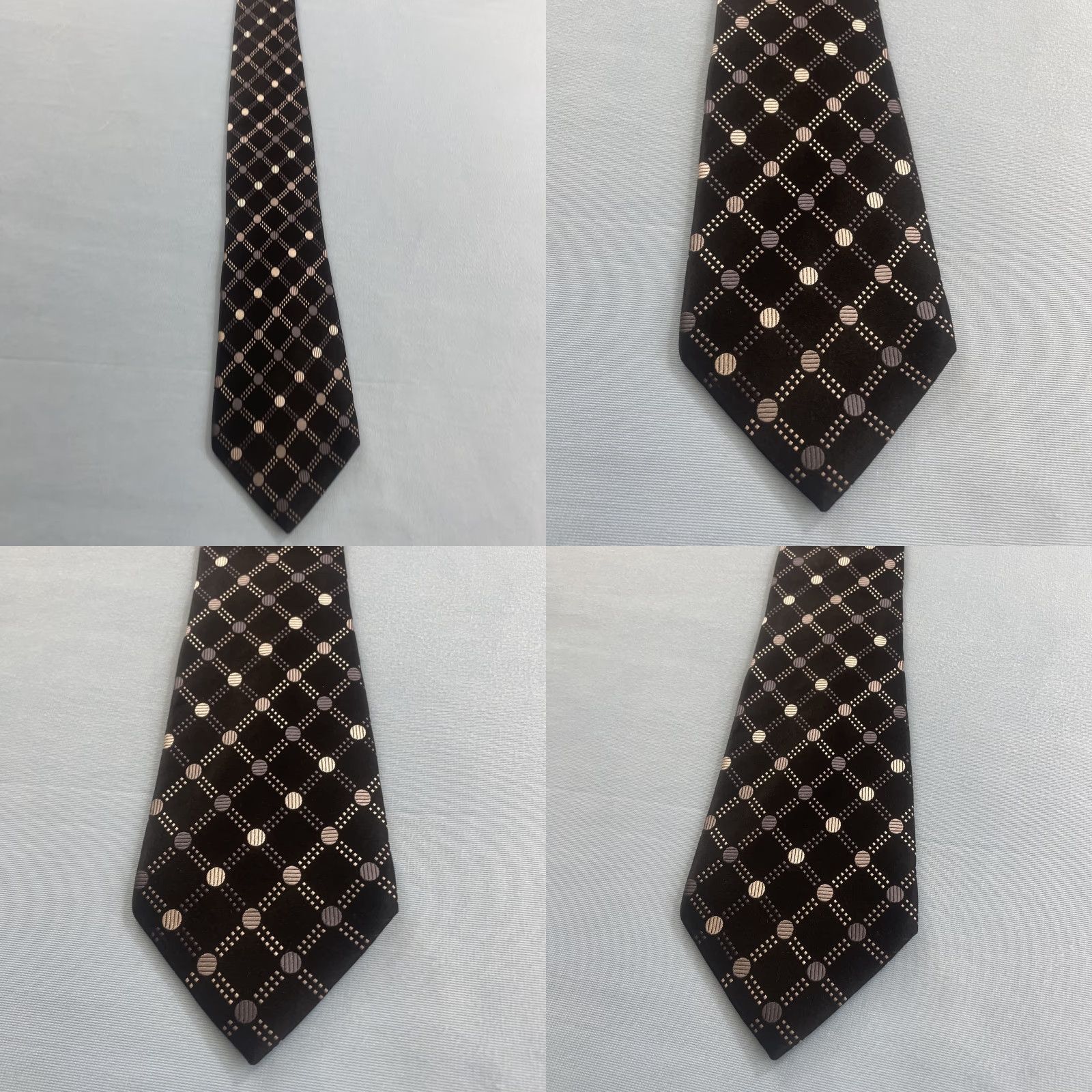 Alfani VINTAGE Alfani Tie Geometric Wide Silk Black White Monster 70s 1990s Mens Size ONE SIZE - 8 Thumbnail