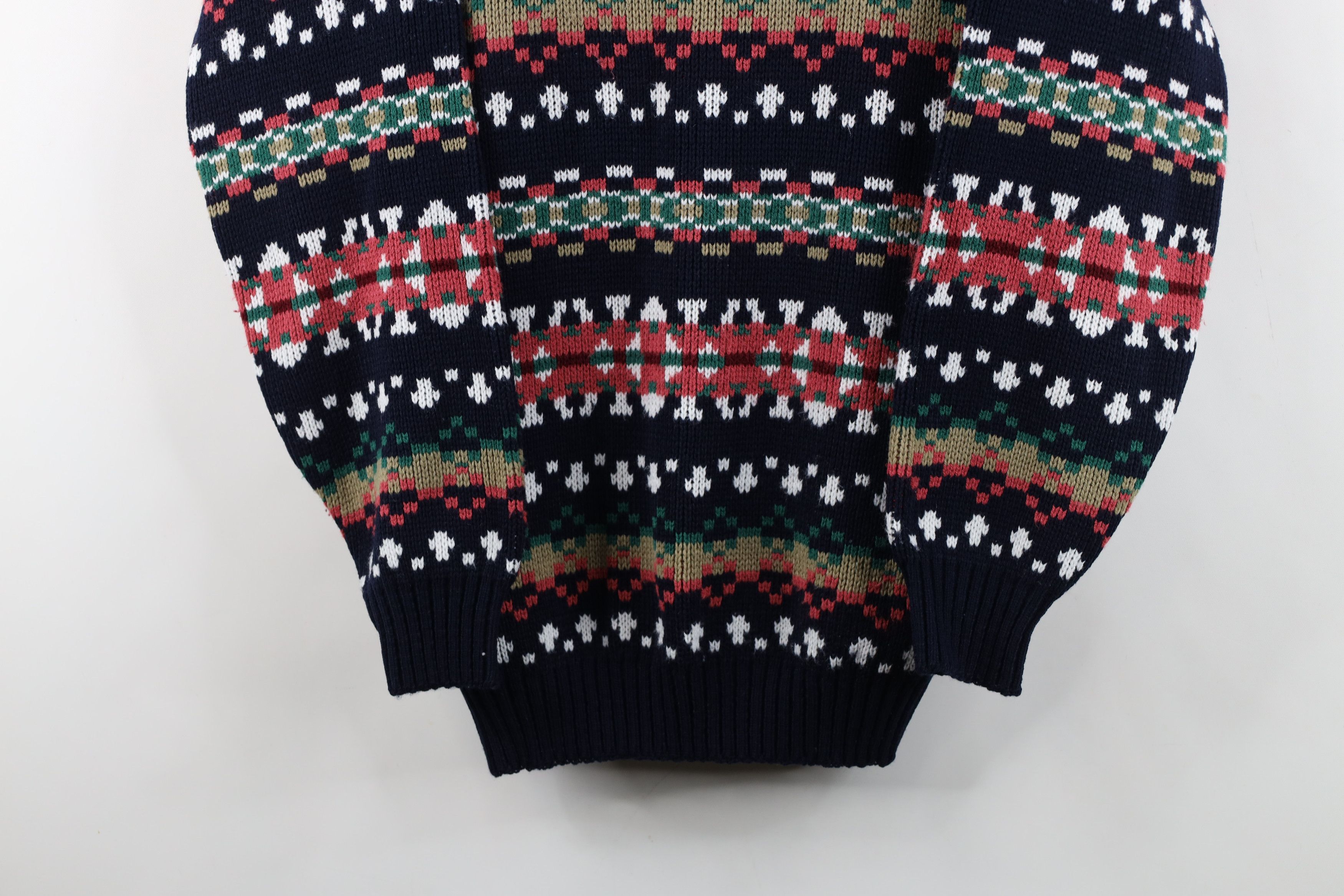 Vintage Vintage 90s Streetwear Fair Isle Knit Mock Neck Sweater USA Size L / US 10 / IT 46 - 3 Thumbnail
