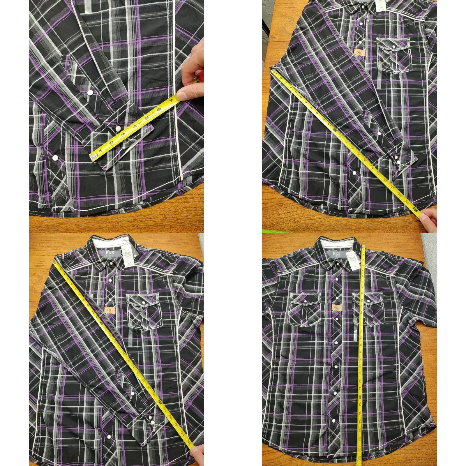 Vintage BKE Shirt Mens XL Black Pearl Snap Long Sleeve Plaid Western Casual Size US XL / EU 56 / 4 - 8 Thumbnail
