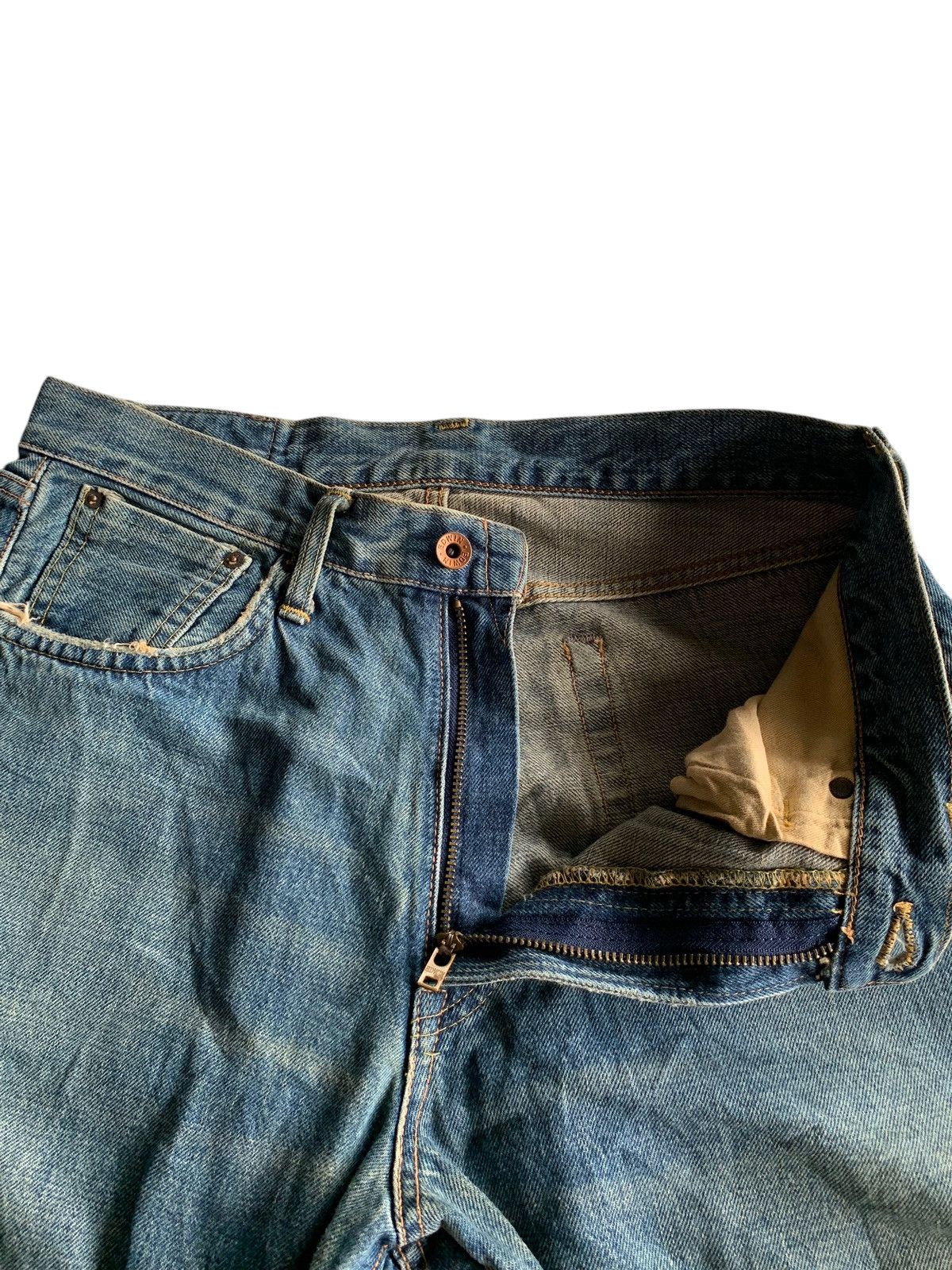 Edwin × If Six Was Nine × Kapital VINTAGE EDWIN 505X SELVEDGE BAGGY RUSTY DISTRESSED DENIM Size US 31 - 15 Thumbnail