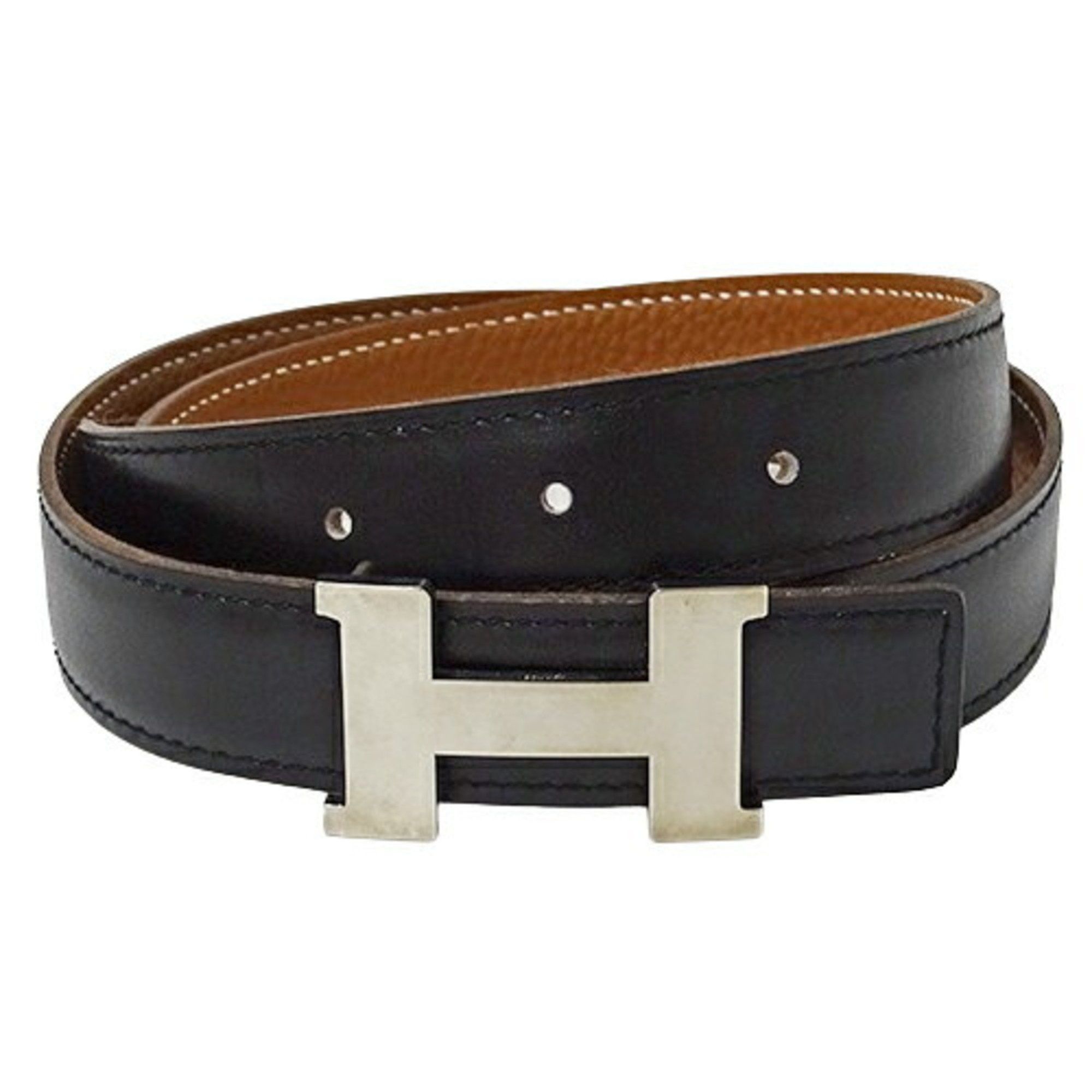 image of Hermes Belt For Men Constance Leather Black Brown Size 75 □ E Stamp, Women's