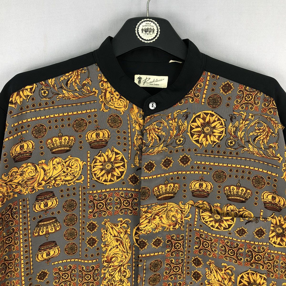Flannel Vintage 80's Rayon Shirts Round Collar by Reckless Size US L / EU 52-54 / 3 - 7 Thumbnail
