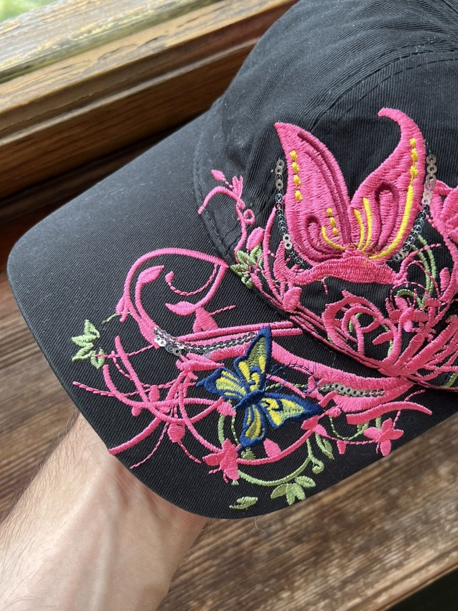 Other Y2k Butterfly Flowers Cap Vintage Hat Size ONE SIZE - 3 Thumbnail