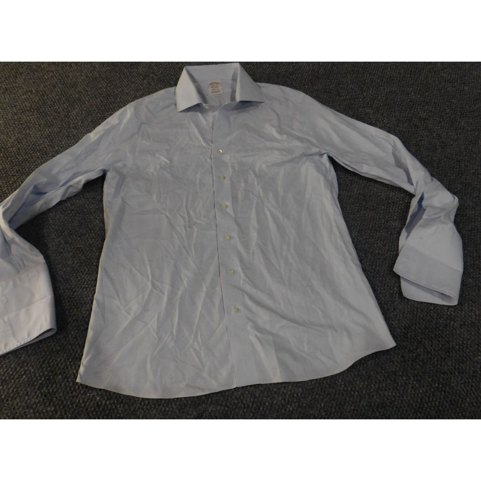 Brooks Brothers Brooks Brothers dress shirt mens 16.5 blue soho fit non iron button front long sleeve striped casual business mens Regular 1818 French cuff blue Size 46R - 3 Thumbnail