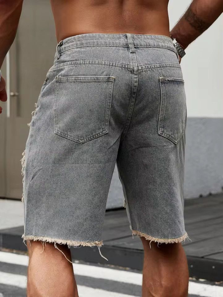 Japanese Brand Slim Fit Short Splicing Jeans Size US 35 - 4 Thumbnail