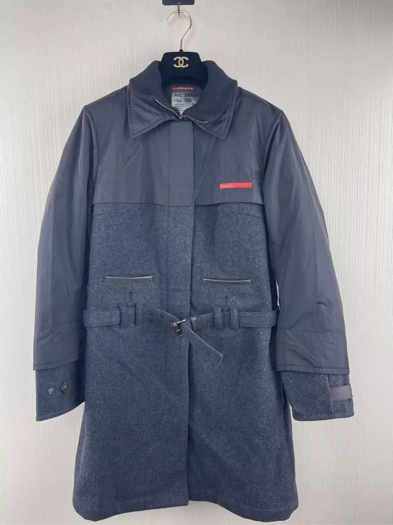 Prada PradaWool leather brand logo down coat 2503-Nextarrow Size US S / EU 44-46 / 1 - 1 Thumbnail