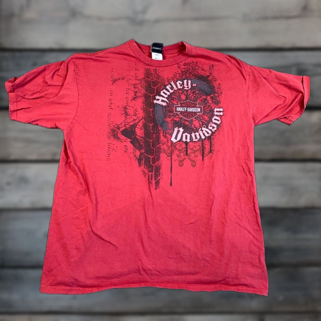 Harley Davidson Harley-Davidson Graphic Print T-Shirt Adult 2XL Red Biker Birch Run Michigan Mens Size US XXL / EU 58 / 5 - 1 Thumbnail