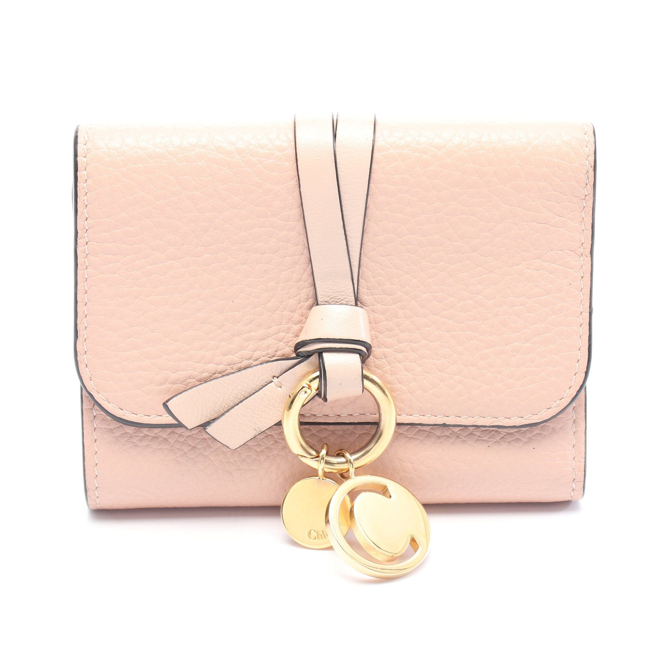 Chloe Chloe Alphabet Small Trifold Wallet Leather Pink Size ONE SIZE - 1 Thumbnail