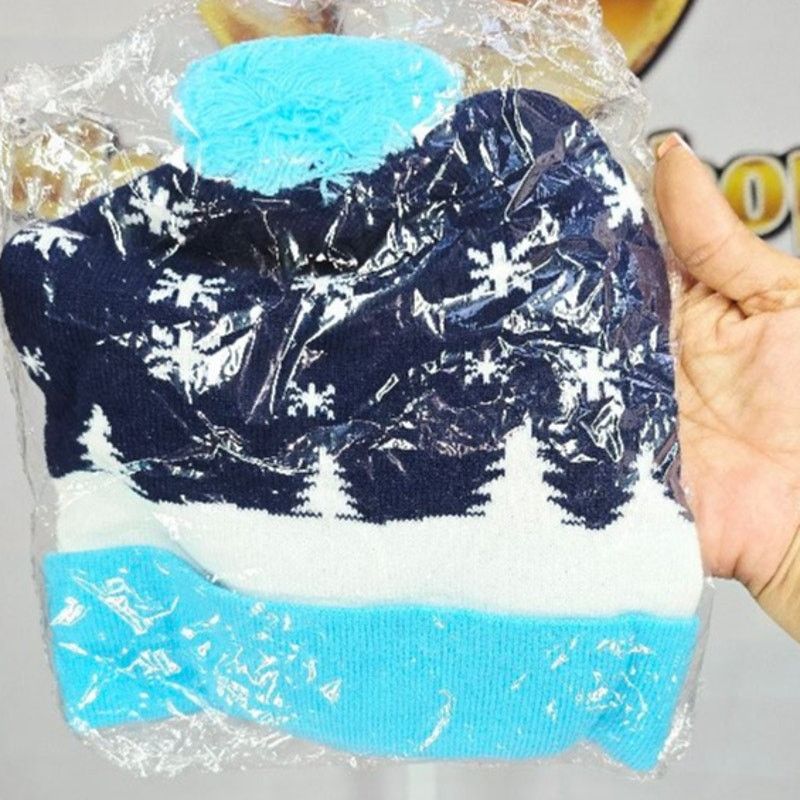 Other Light-Up Christmas Beanie Hat Blue Holiday Snowman One Size Size ONE SIZE - 2 Thumbnail