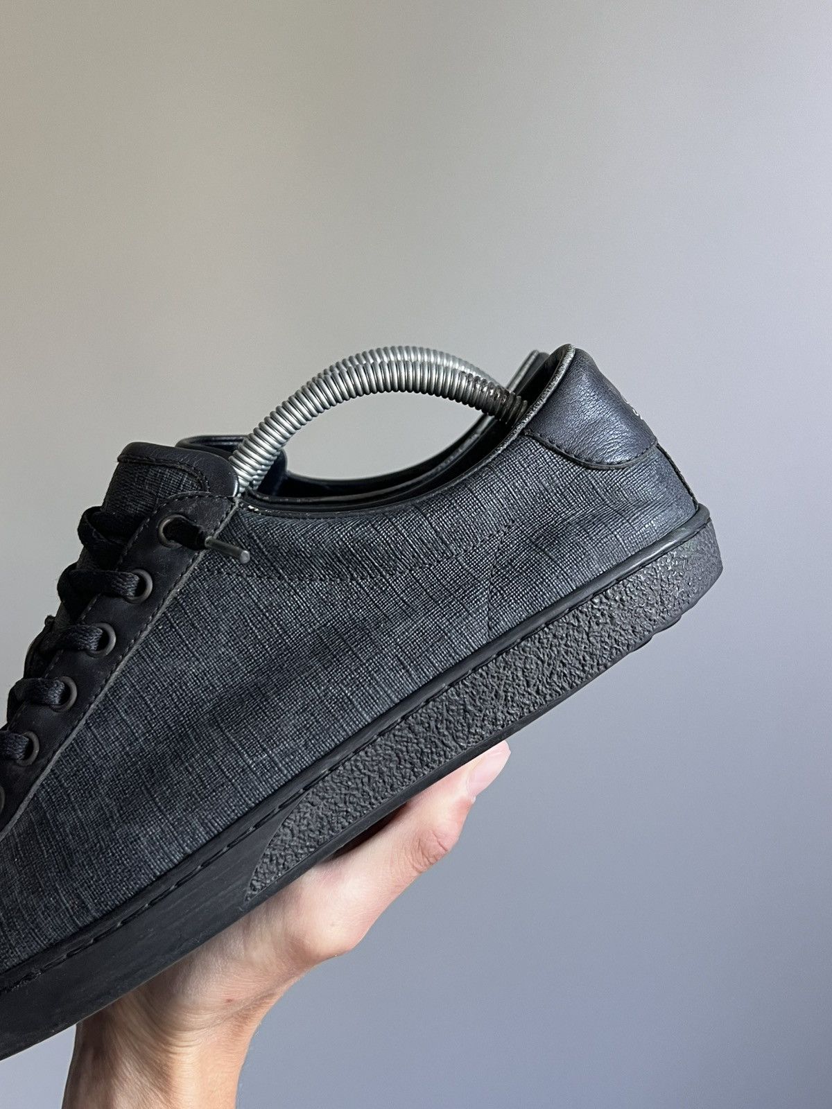 Gucci Gucci Vintage Monogram Graphite GG Leather Sneakers Size US 9.5 / EU 42-43 - 3 Thumbnail