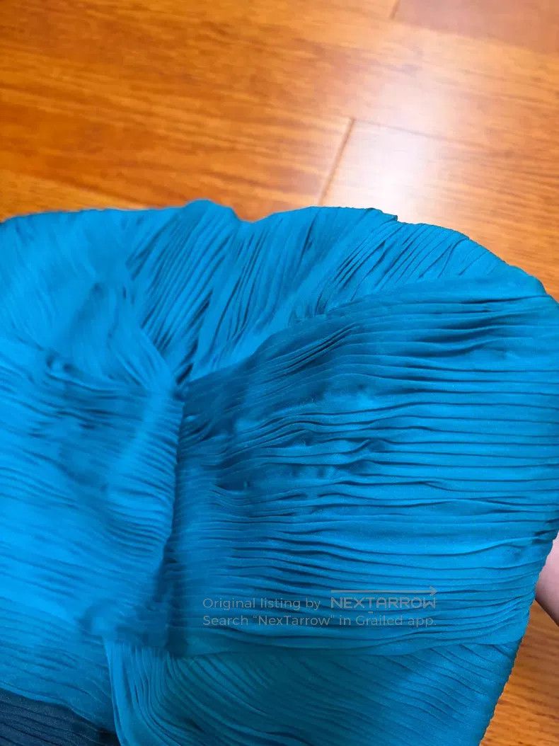 Valentino Valentino Blue-black color-blocked silk fishbone strapless Size S / US 4 / IT 40 - 8 Thumbnail