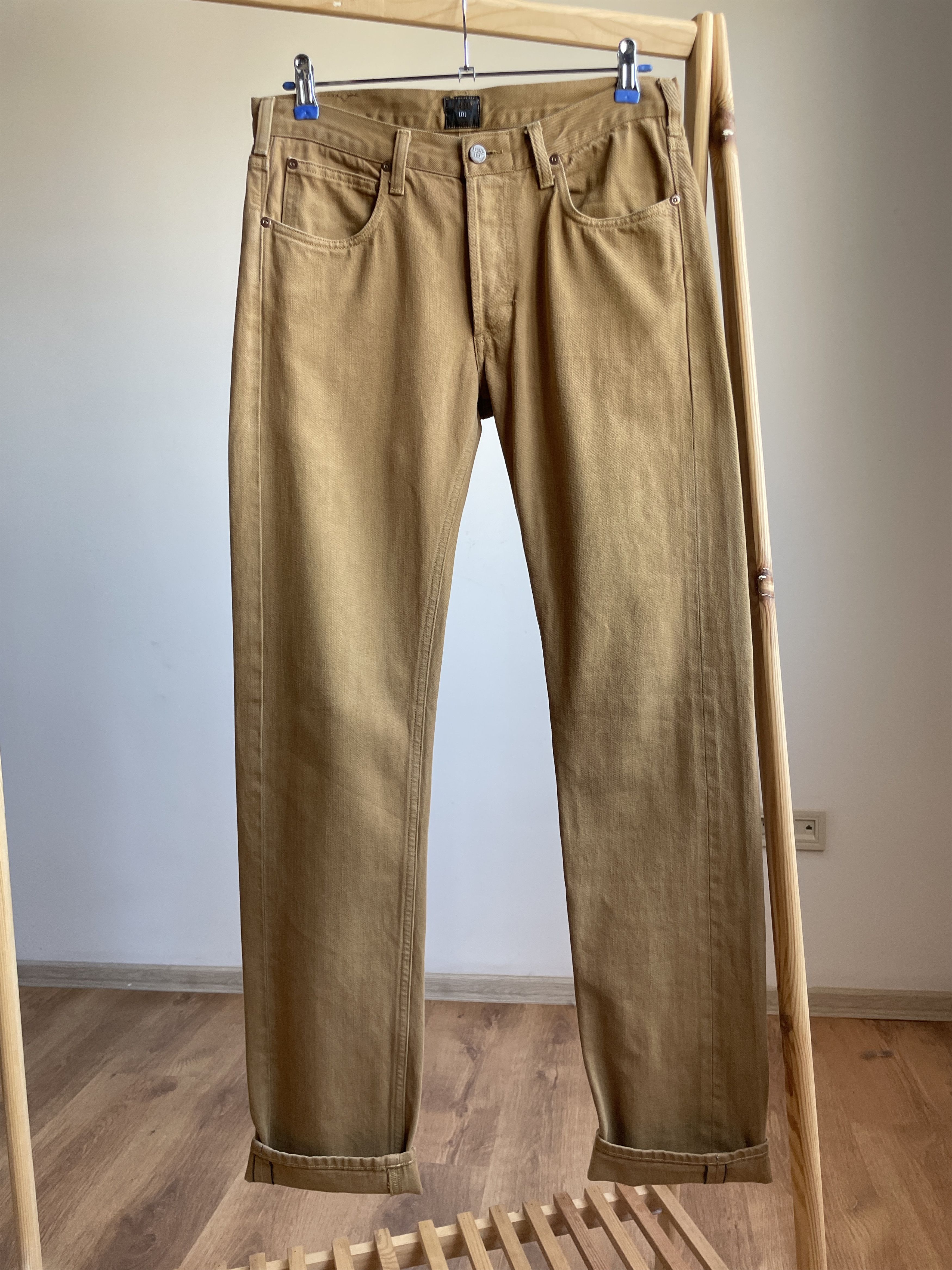 Lee Lee 101 Slim Brown Selvedge Denim Size 30x34 Size US 30 / EU 46 - 1 Thumbnail