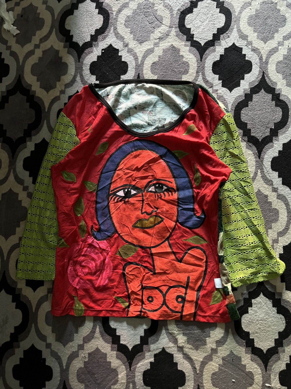 2000s unknwn art thailand mesh y2k tshirt