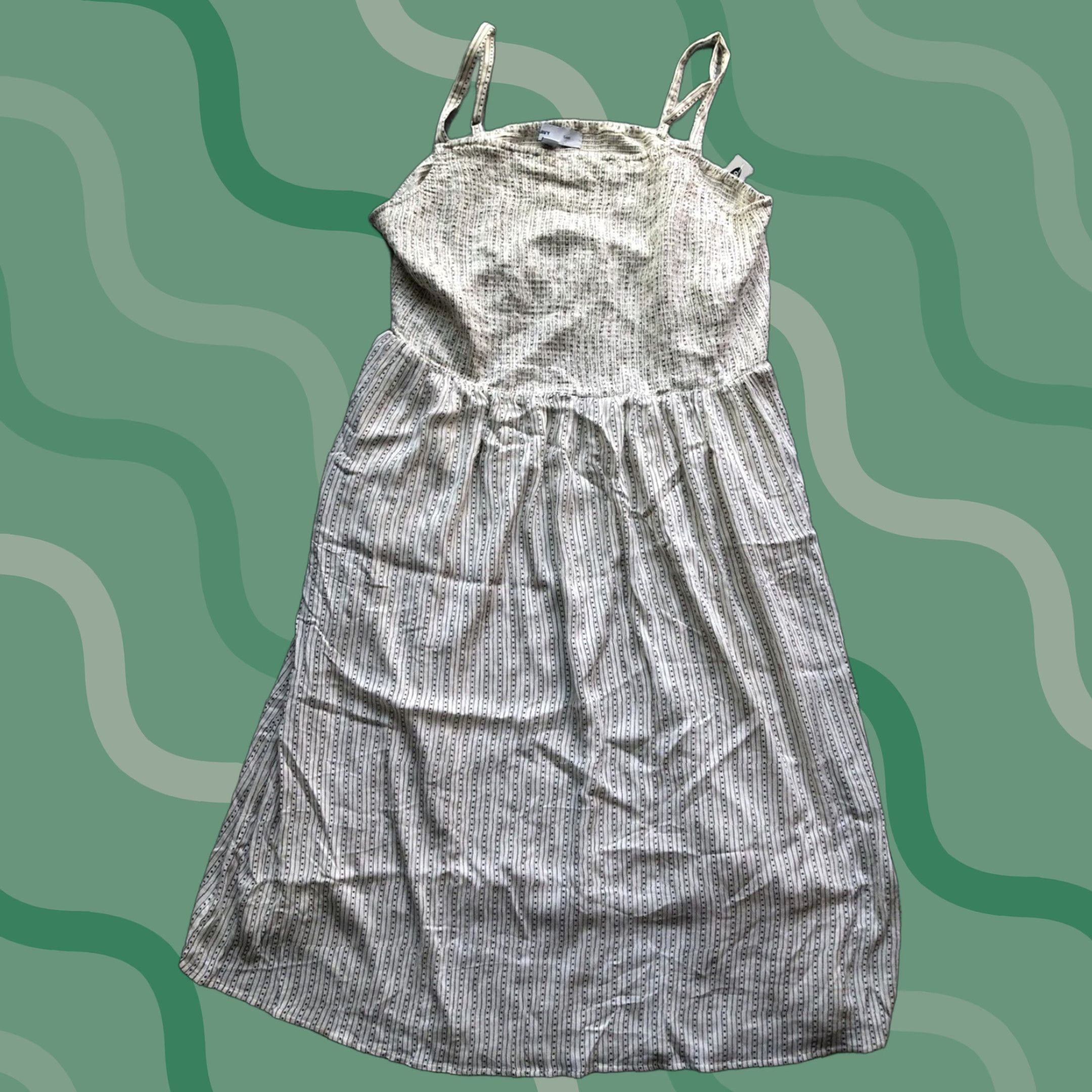 Old Navy NWT Old Navy Cami Dress Women's 2XL Midi White Polyester Rayon Viscose Pockets Striped Pullover Summer Spring Fall Dress Size XXL / US 16-18 / IT 52-54 - 1 Thumbnail