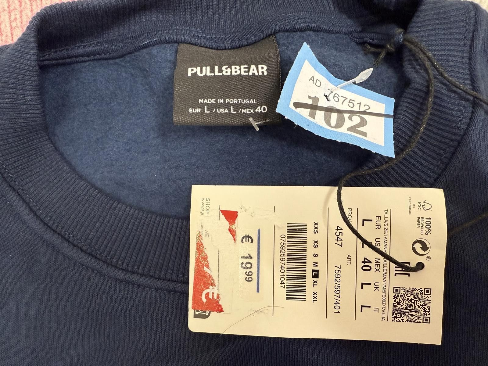 Pull & Bear Pull&Bear Navy Blue Men's Sweatshirt Size L Size US L / EU 52-54 / 3 - 2 Thumbnail