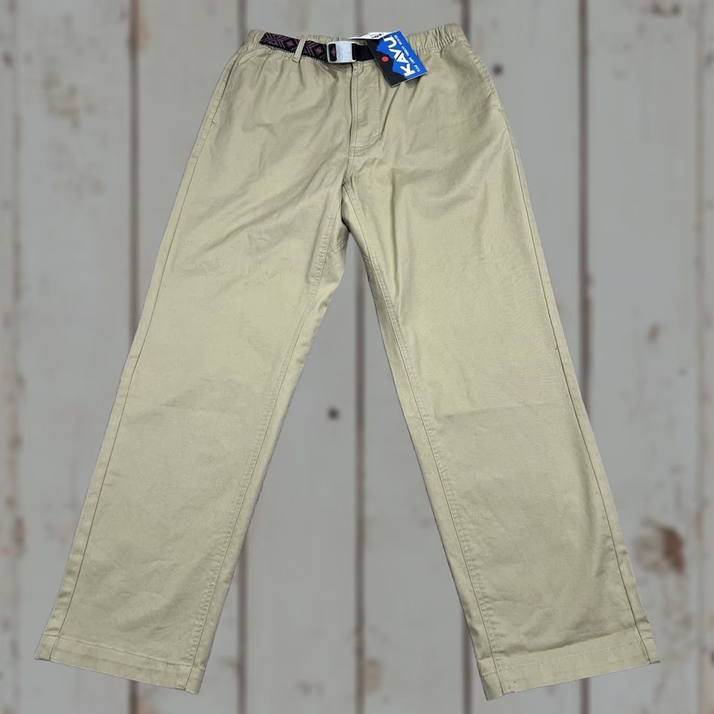 KAVU KAVU Pants Mens Large 29x29 Hiking Belted Gibson Khaki Beige Canvas Classic Outdoor NWT Size US 33 - 1 Thumbnail